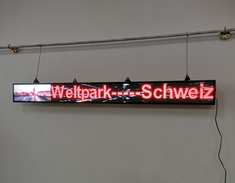 77X8 inch P10 RGB LED Full color scrolling sign wireless and usb programmable  information 1960x200MM led display screen