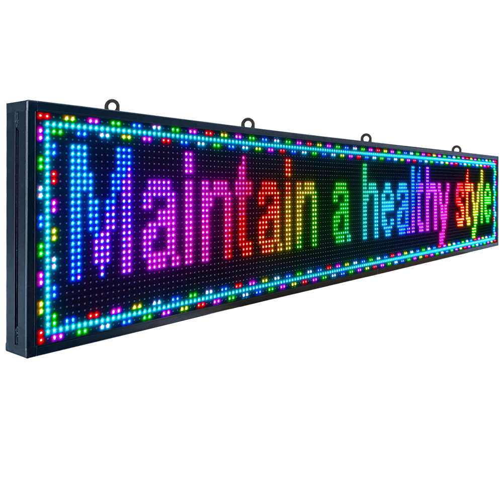 PH10 mm Outdoor 77"x14" LED Sign Programmable LED Signs Full Color Scrolling Led Display High Brightness LED Advertising Display Board