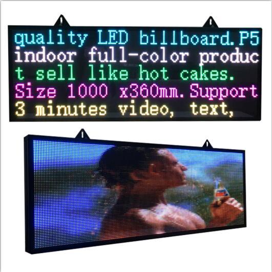 39"x14" RGB Full color  P5 Indoor LED Message Sign Moving Scrolling led Display Board for shop windows