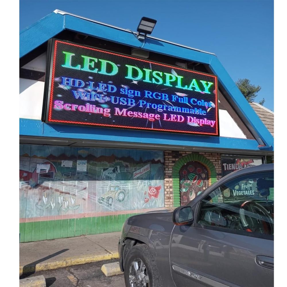 P5 大型 LED看板 165X86CM 屋外用 電光掲示板 高輝度 電光 パネル 多機能 電光看板 LED表示機 大容量4 Gメモリ は表示画像、動画をサポート