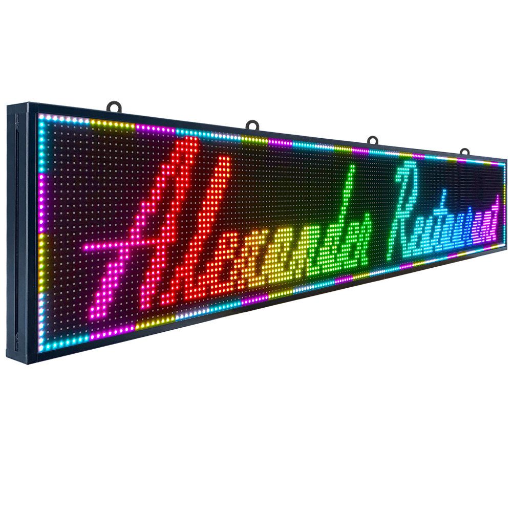 ⭐CX PH10mm Outdoor 77"x14"(196×36cm) LED Sign Programmable LED Signs Full Color Scrolling Led Display High Brightness LED Advertising Display Board
