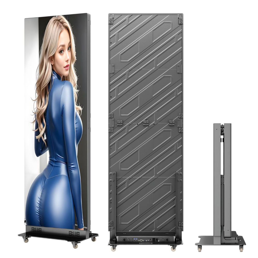 ⭐Outdoor Waterproof P2.5 64×192cm HD Foldable Movablel LED Poster Screen, Intelligent Split Screen LED Sign Advertising with WiFi and USB Input Auto Media Player