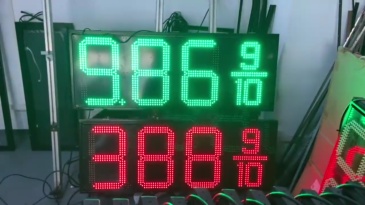 Red&Green Color 18 inches Gas Oil Petrol station LED Price Sign