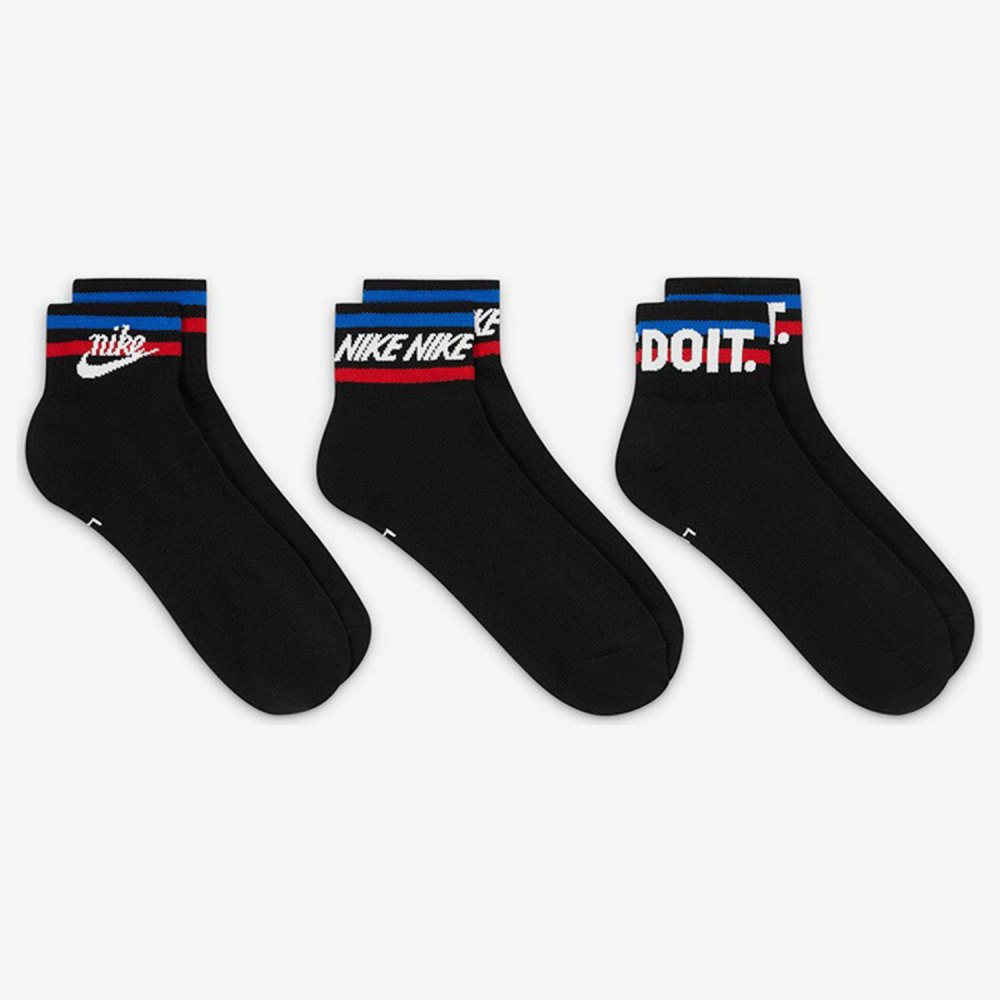 Nike New Season Men's and Women's Comfortable Sweat-Absorbing Sports Socks Three-Pack DX5080-010