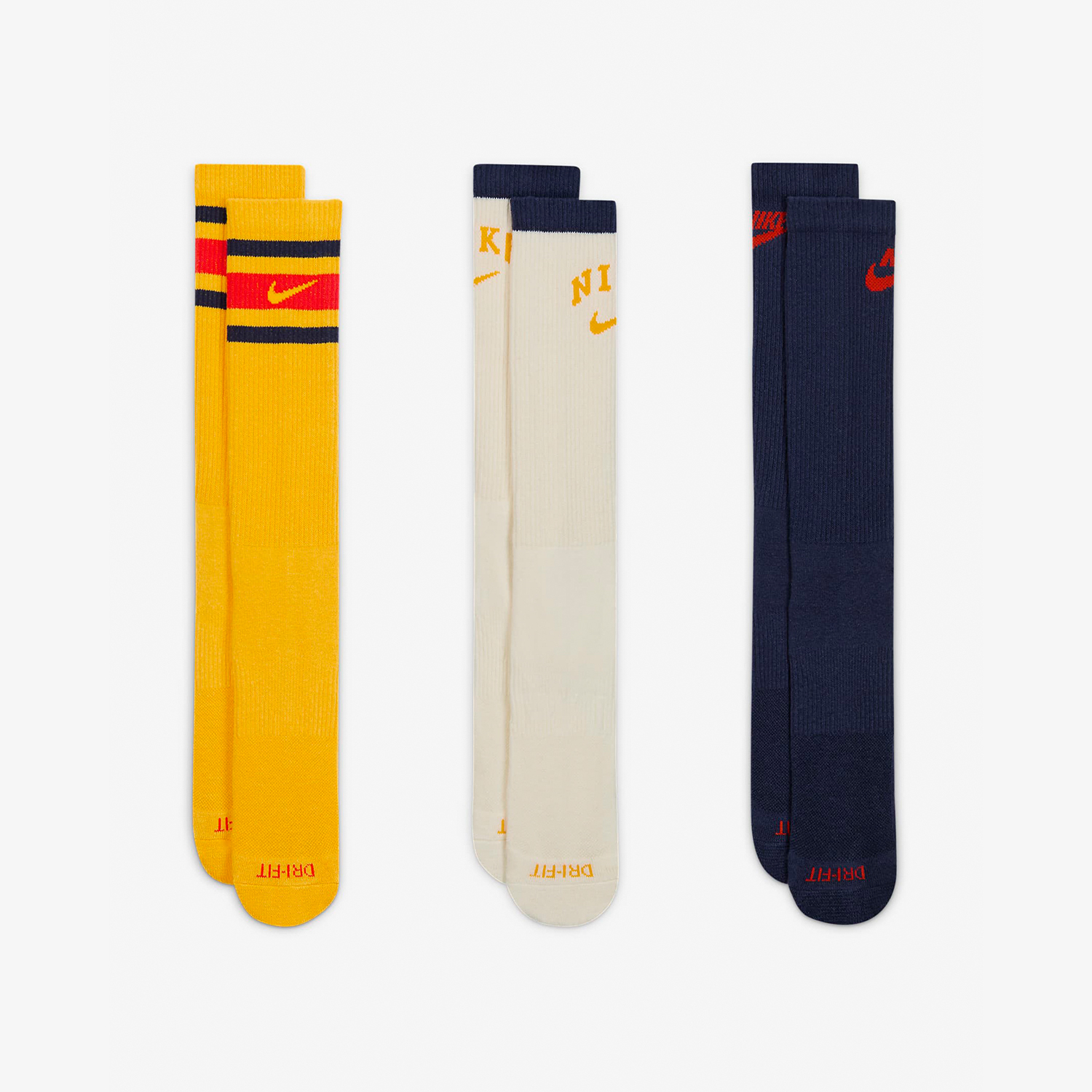 Nike Everyday Plus Comfort Mid-Calf Sports Socks Three-Pack DX7665-910
