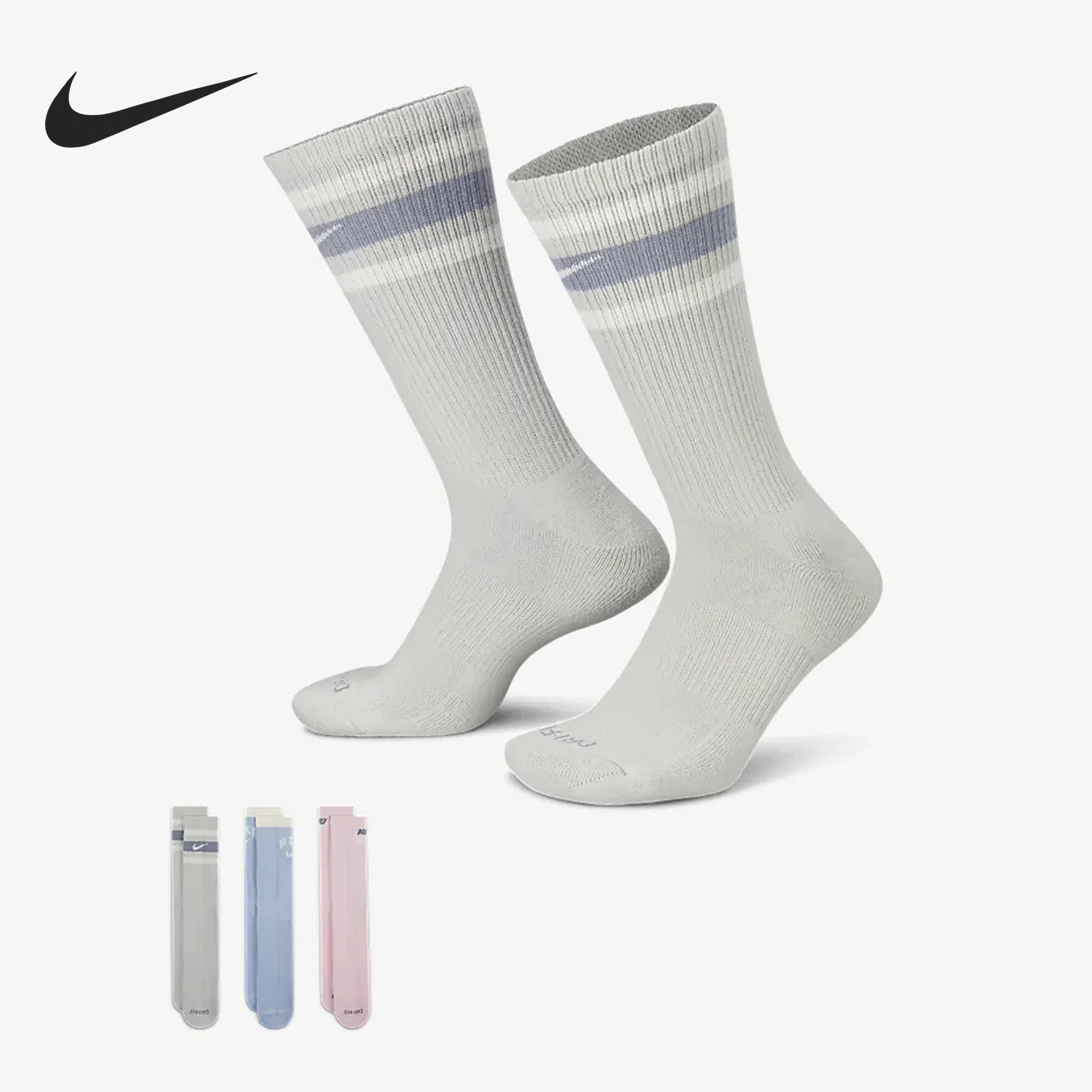 Nike Seasonal Men's and Women's Sports Casual Mid-Calf Socks Three-Pack DX7665-902