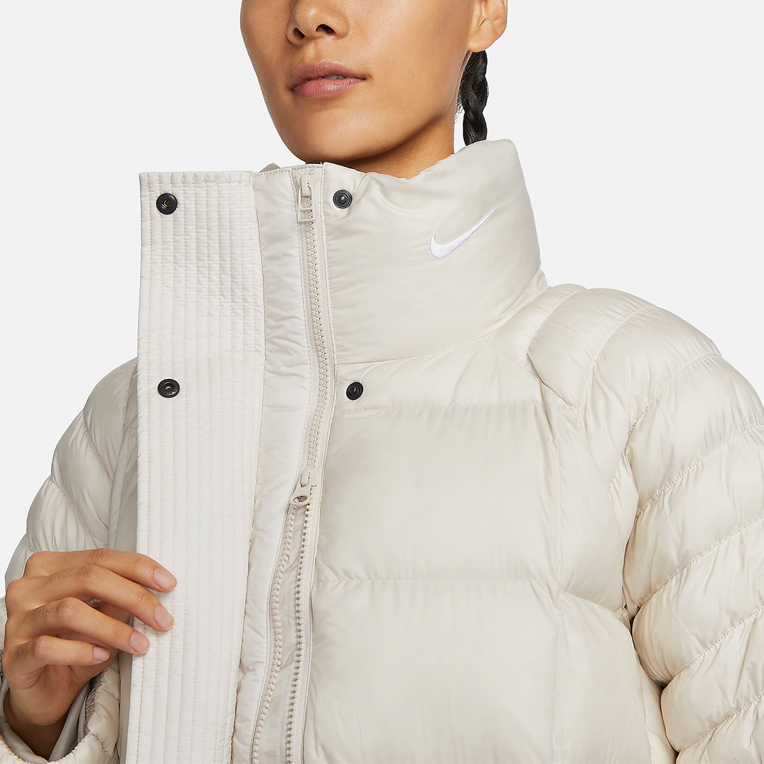 Nike Winter New Women's Windproof and Warm Loose Long Sports Fleece Jacket FB7671-104