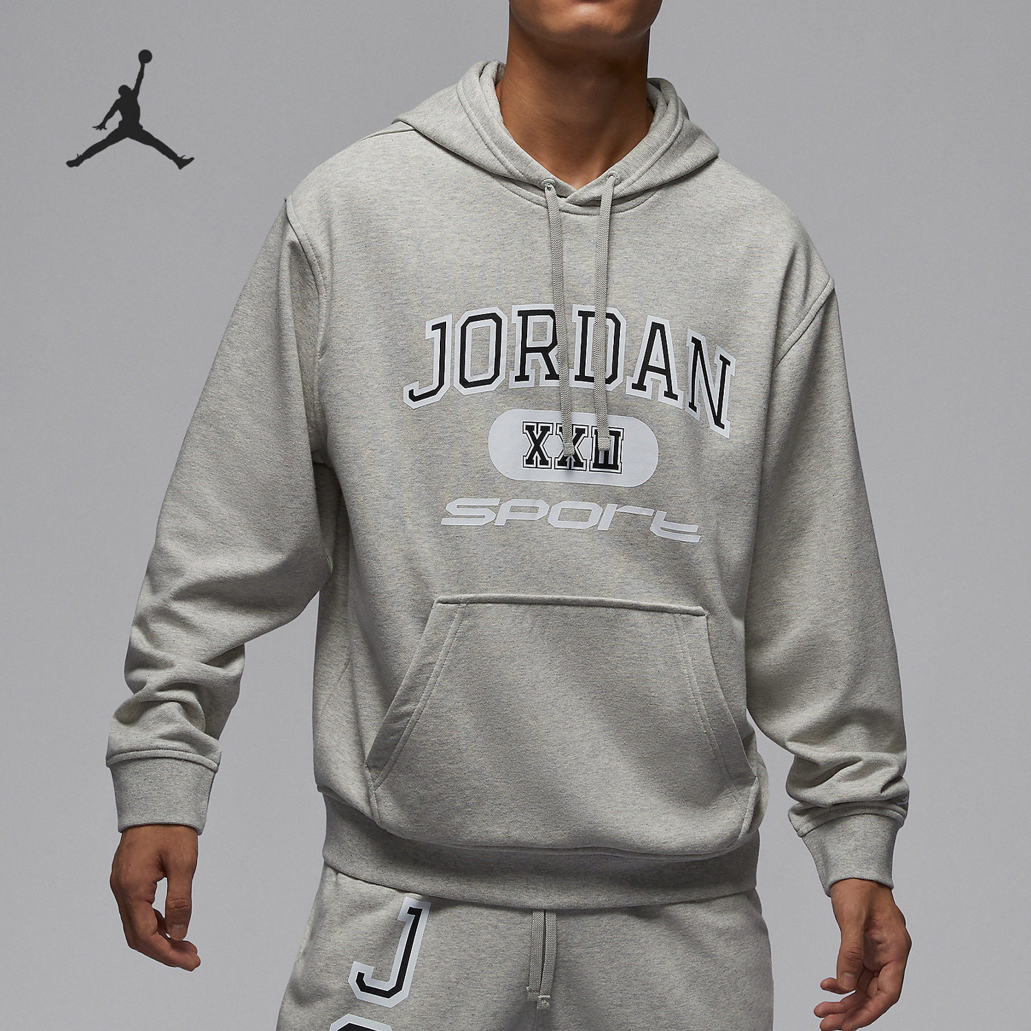 Nike JORDAN Men's Hooded Printed Pocket Sweatshirt FV8627-050