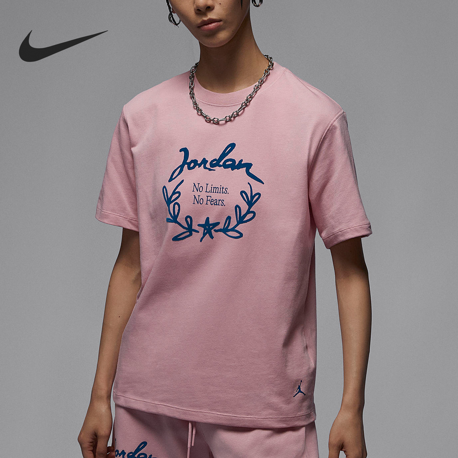 Nike JORDAN Women's Summer Sport Letter Print Short Sleeve T-Shirt FN5755-607