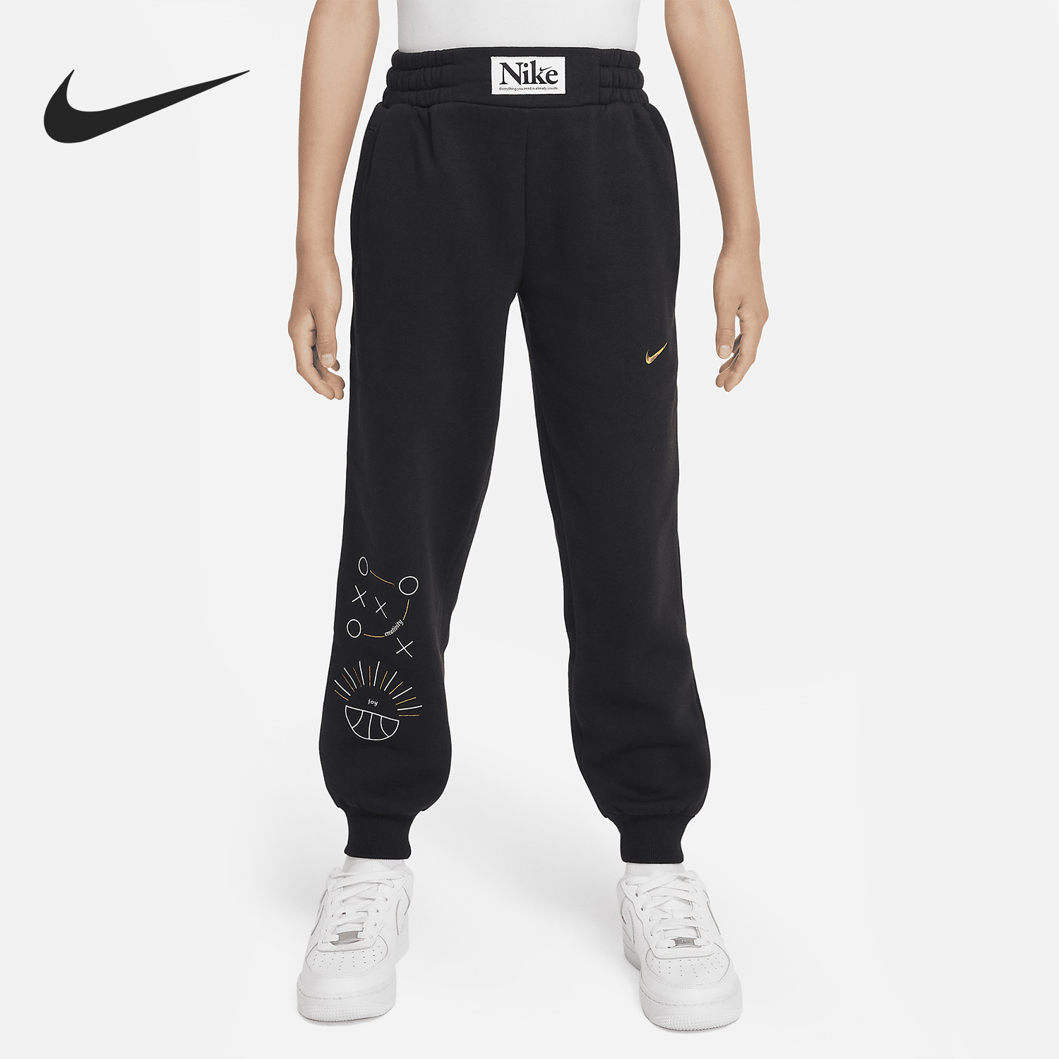 Nike's new children's fashionable, simple, breathable running sports and leisure pants FD4016-010