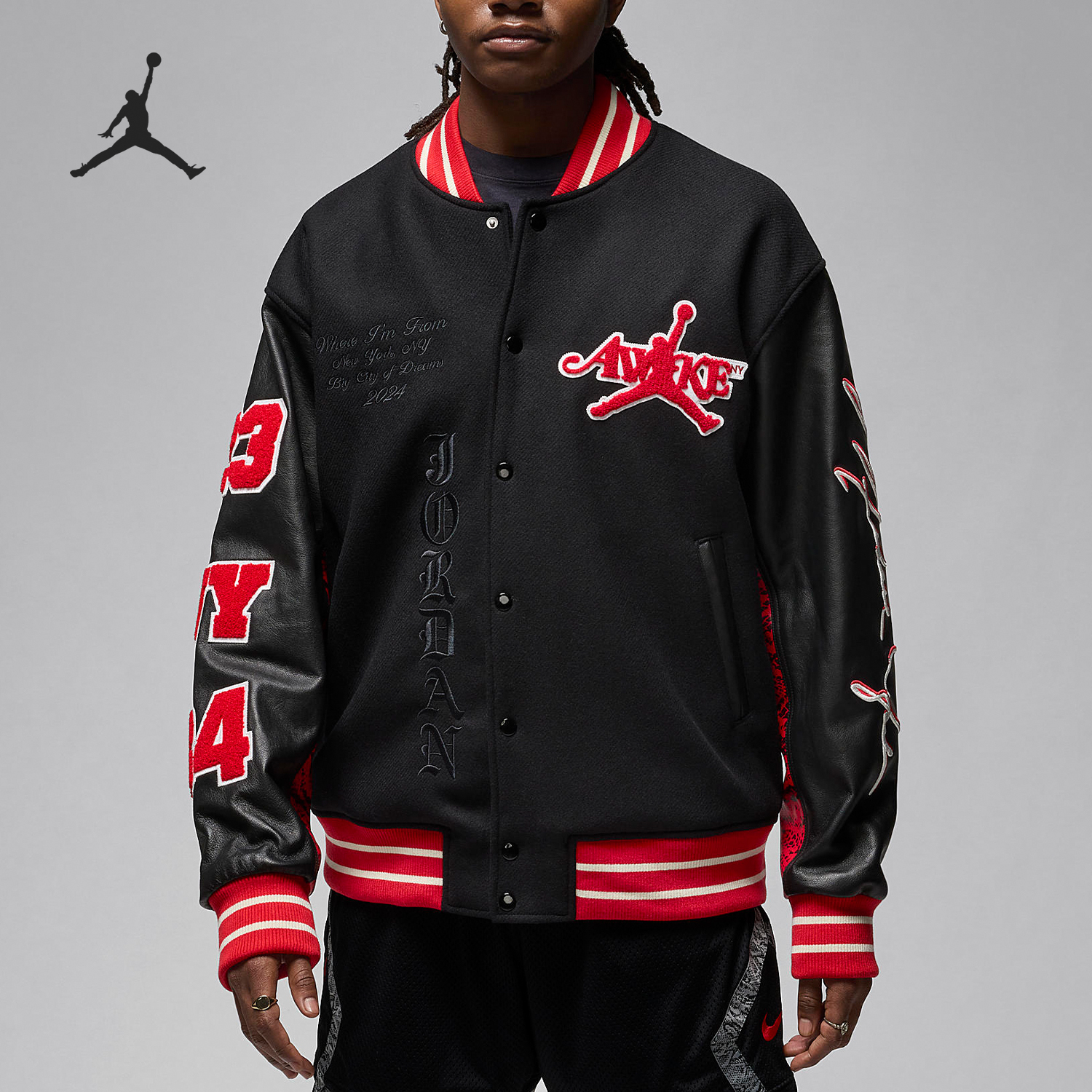 Nike Jordan × Awake NY Men's Casual Baseball Jacket FQ5440-657