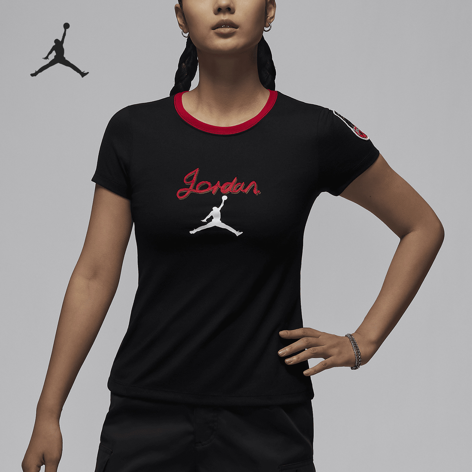 Nike JORDAN Women's slim fit breathable sports casual short sleeved T-shirt HM4895-010