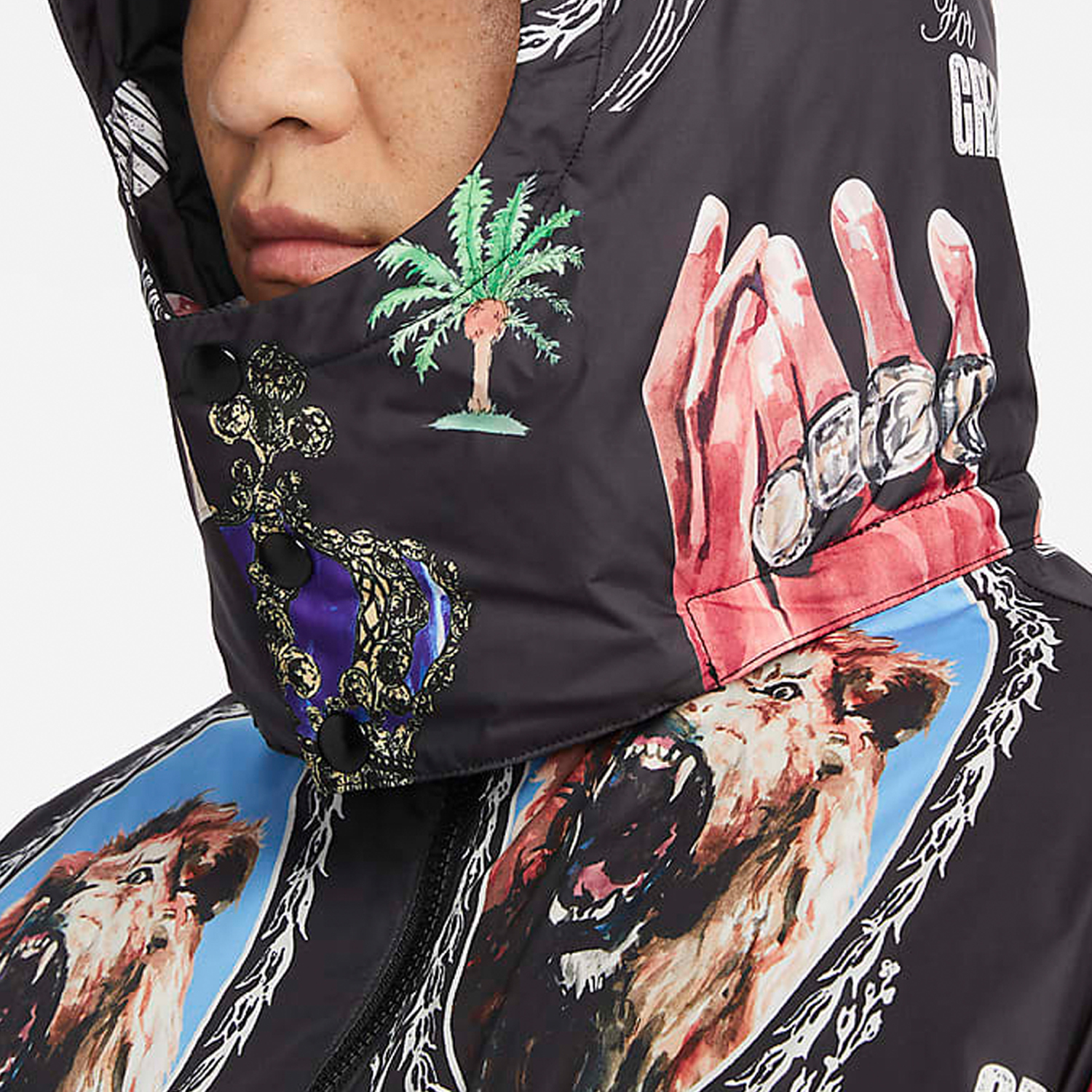Nike Winter Men's Printed Warm Sports Basketball Down Jacket FB6975-010