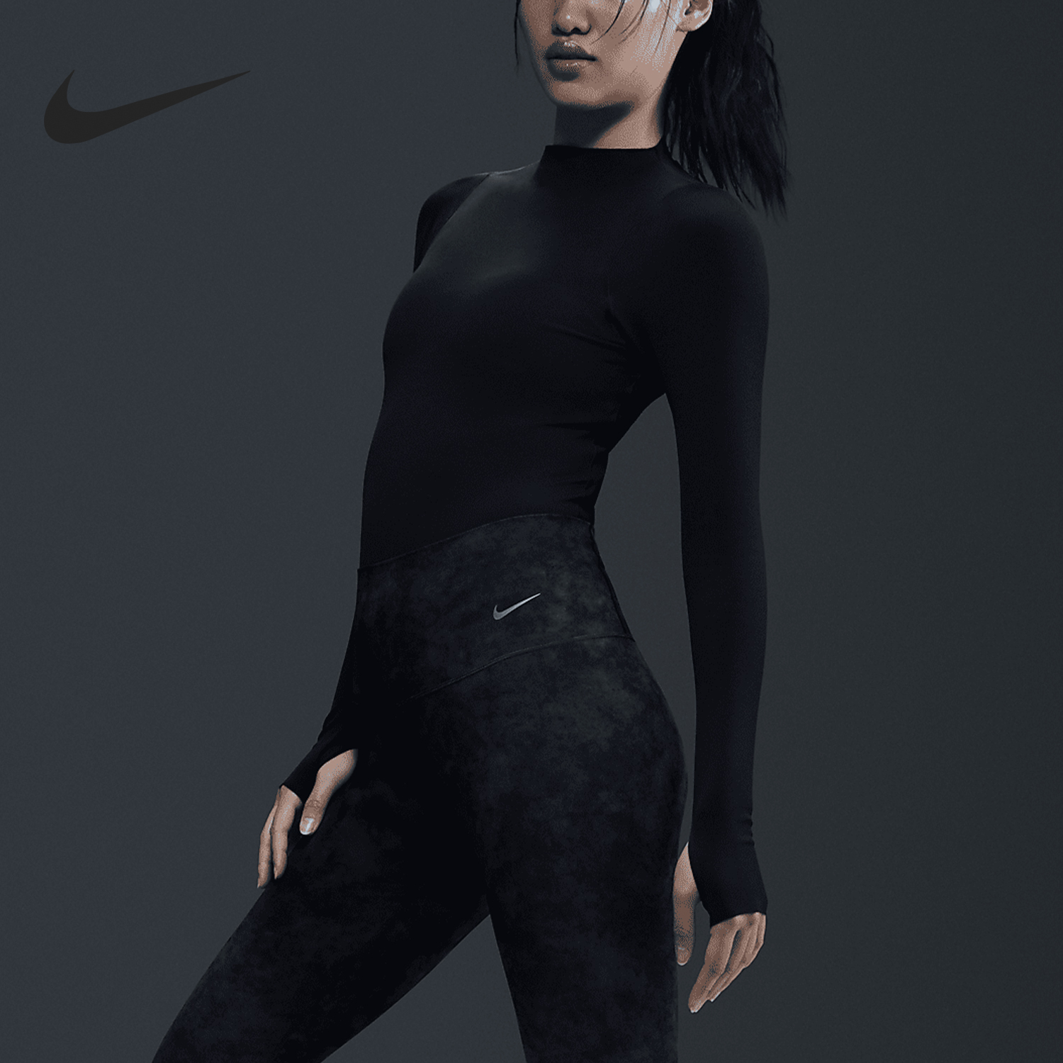 Nike New Season Women's Knitted Fashion Tight Long Sleeve T-Shirt FN3023-010