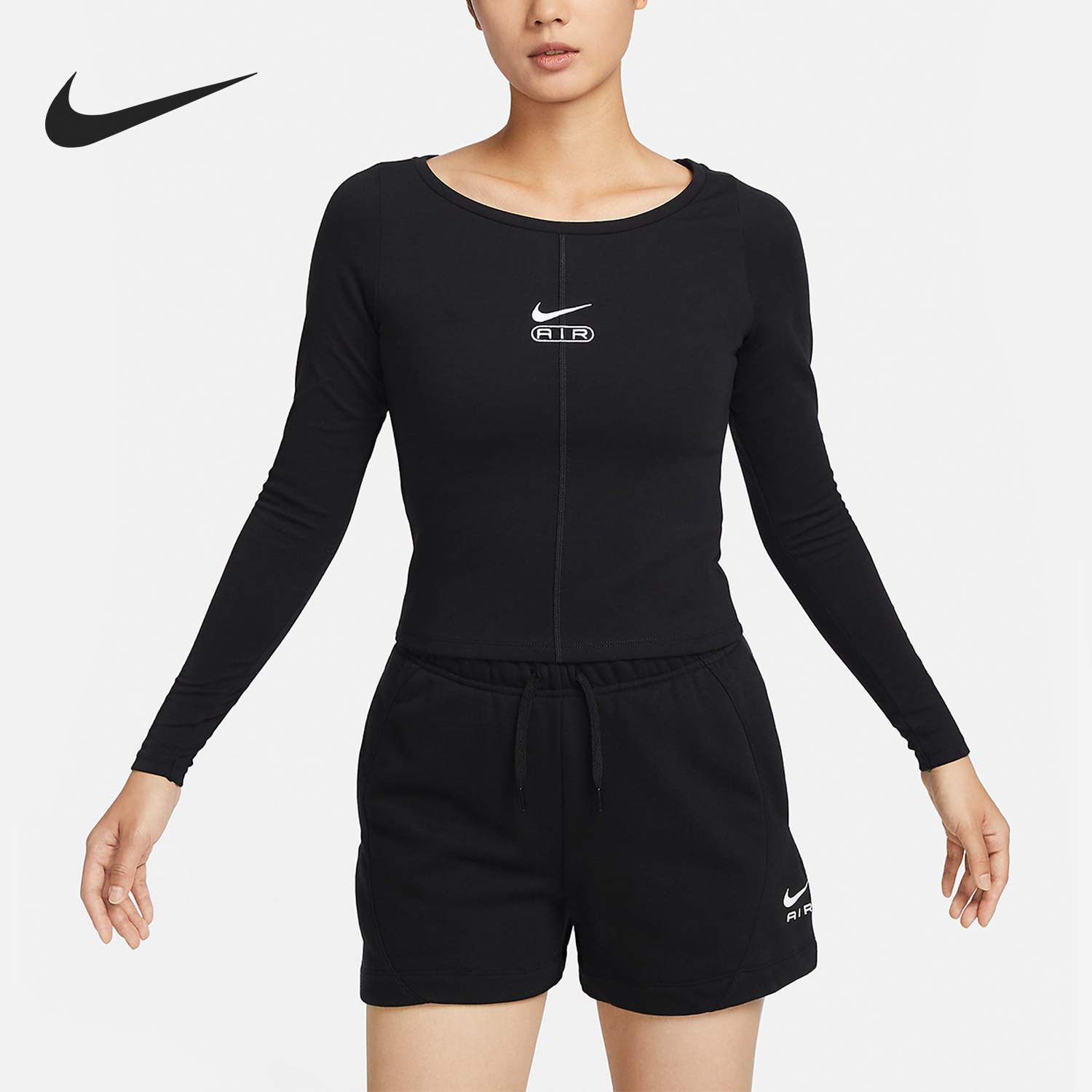 Nike 24 New Women's Breathable Round Neck Knit Long Sleeve T-Shirt FN1912-010