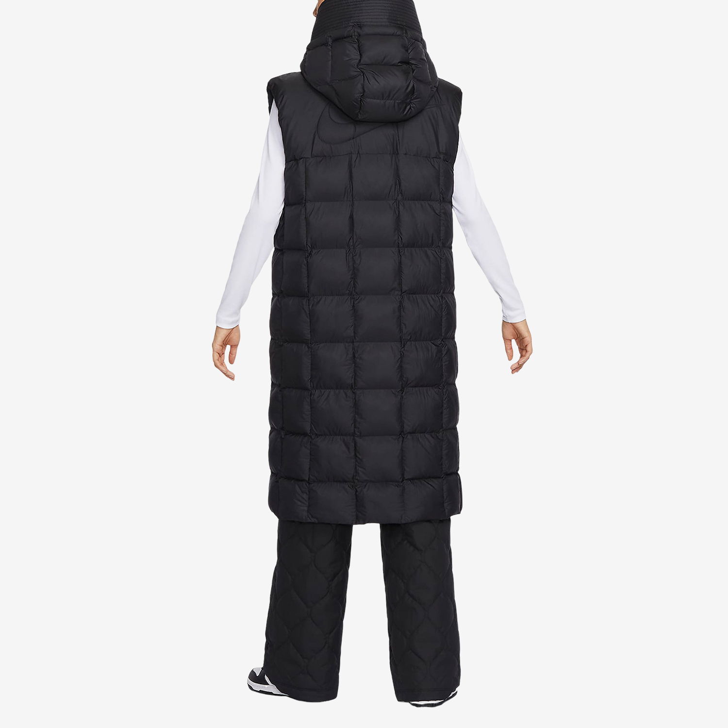 Nike new women's windproof and warm long hooded sports cotton vest FB8775-010