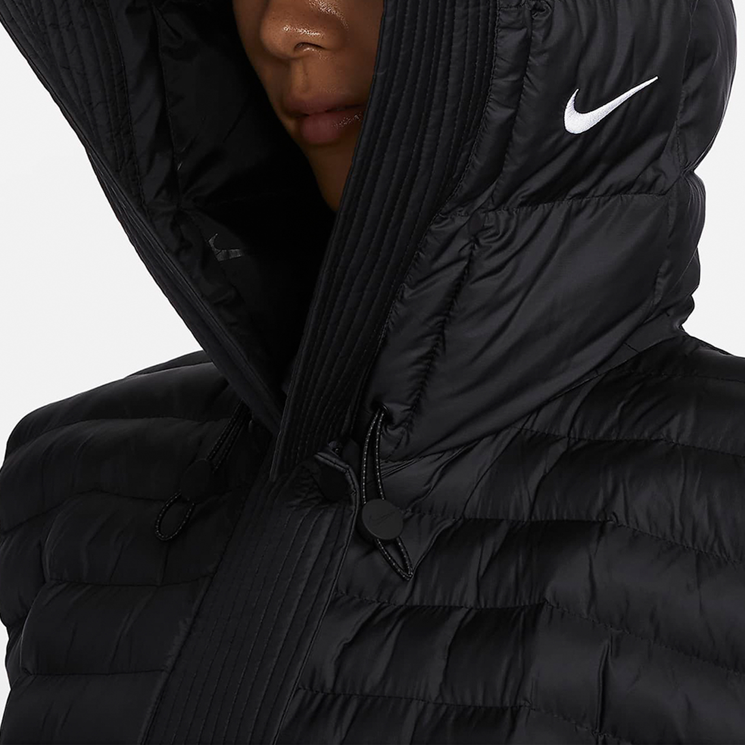 Nike new women's windproof and warm long hooded sports cotton vest FB8775-010