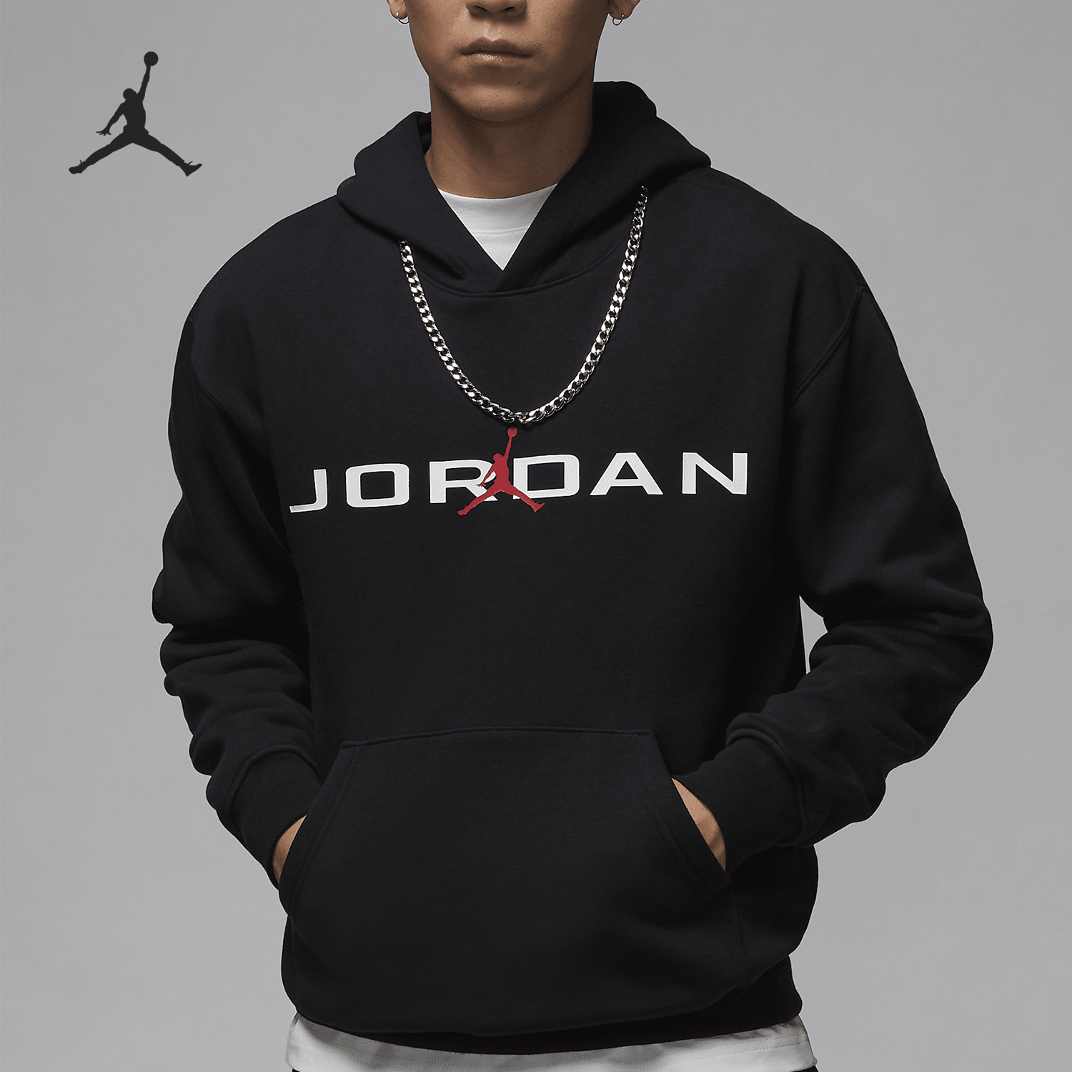 Nike Jordan Men's Fleece Hooded Warm Printed Hoodie HQ4644-010