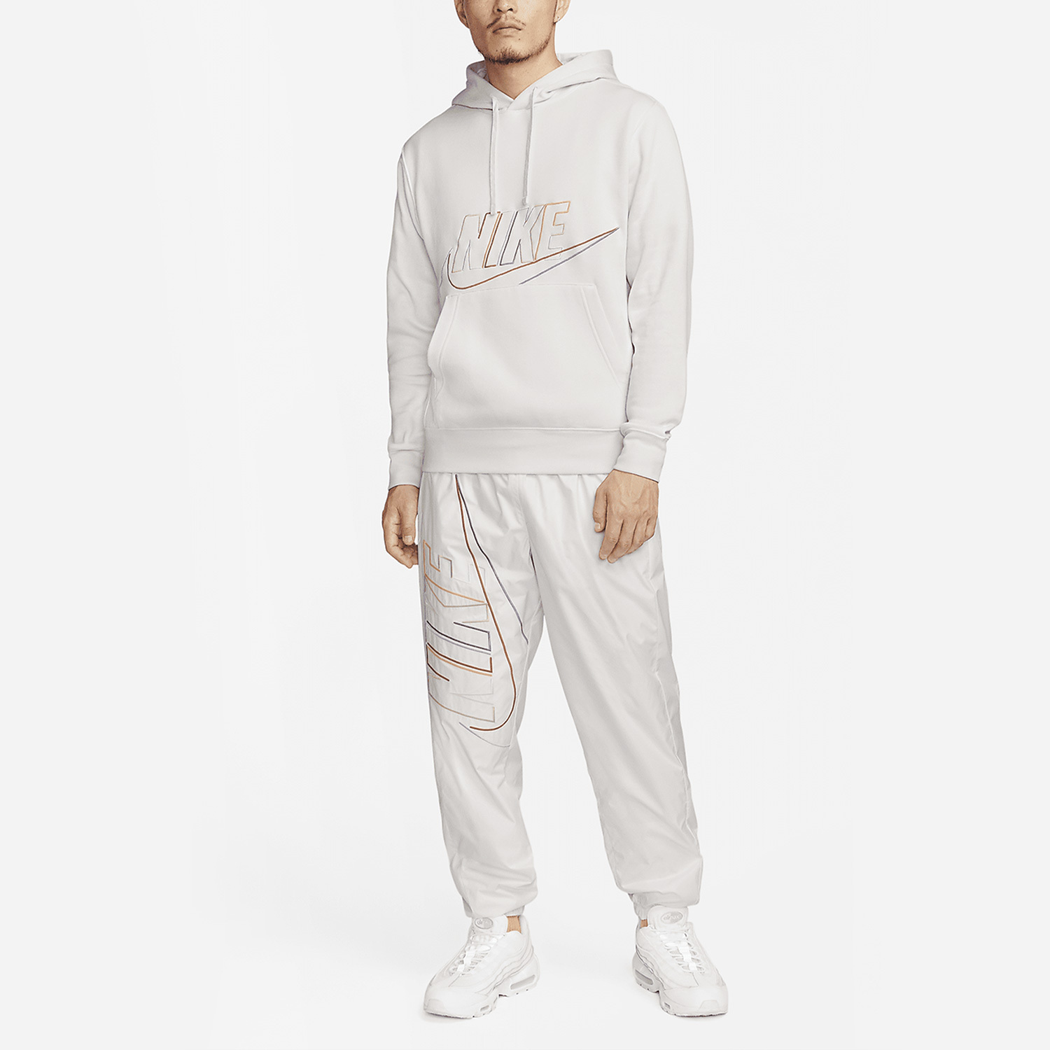 Nike Spring New Men's Sports Patchwork Fleece Hooded Sweatshirt DX0542-030