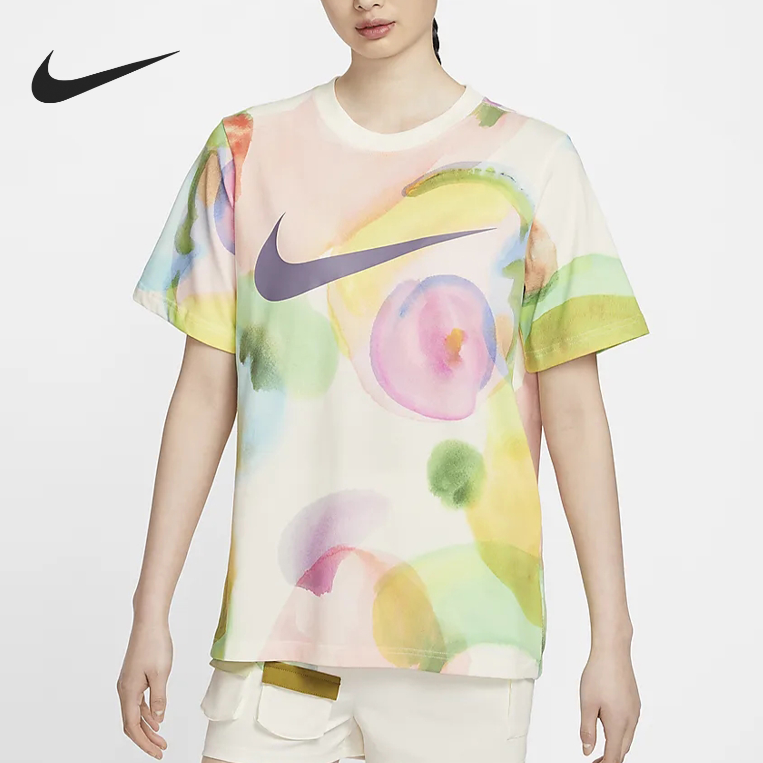 Nike New Women's Fashion Casual Breathable Printed Short Sleeve HF6178-133