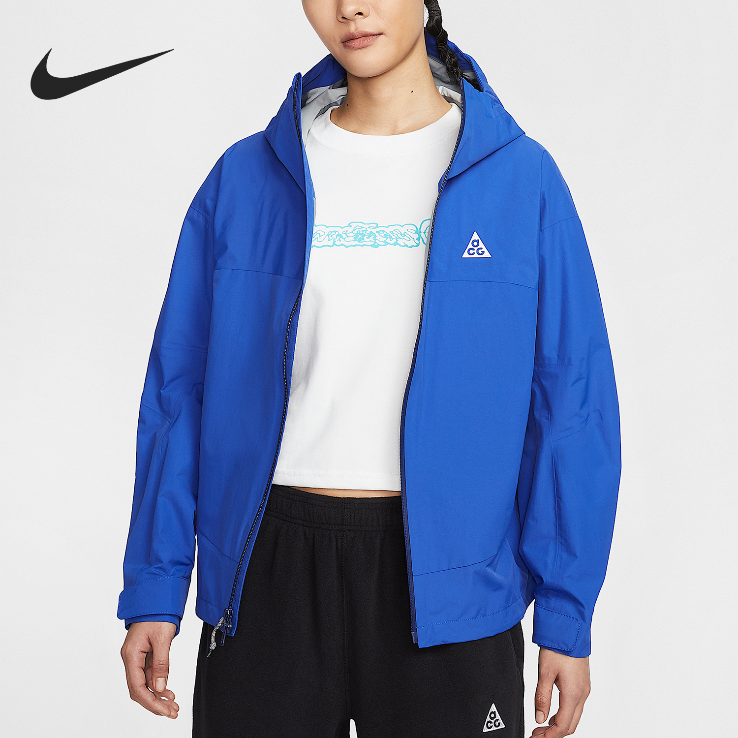 Nike Women's Loose Fitness Mesh Hooded Jacket HJ0247-480
