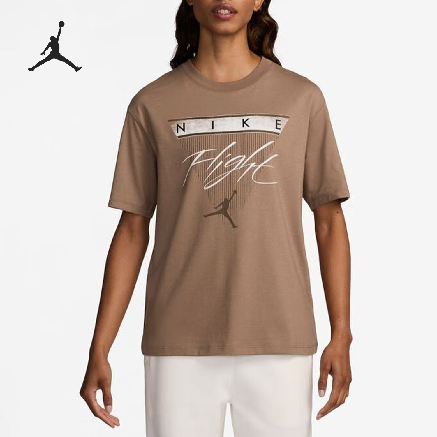 Nike JORDAN Women's Loose Round Neck Breathable Short Sleeve FQ3241-223