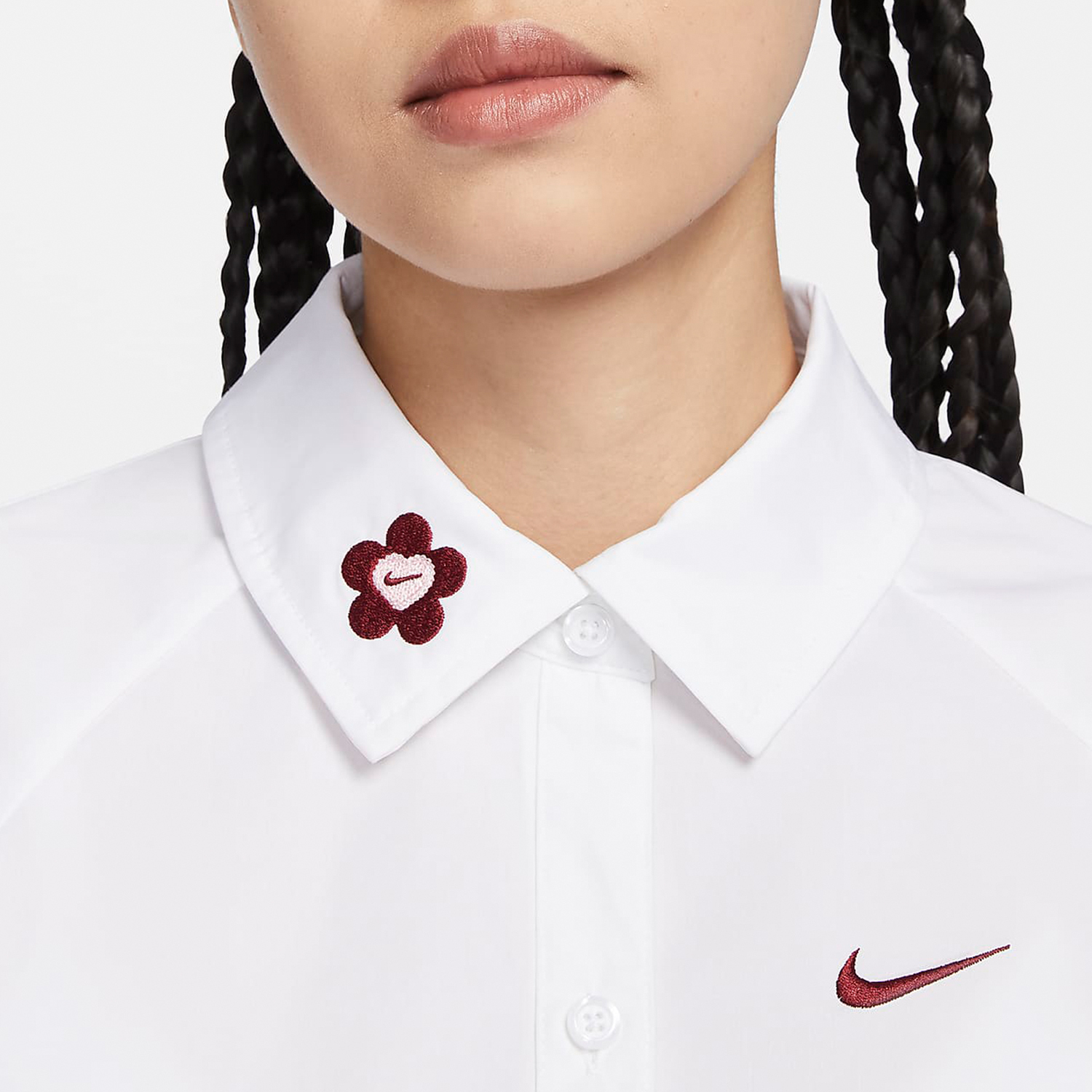 Nike New Spring Women's Loose Fit Casual Collar Long Sleeve Shirt HF1131-100