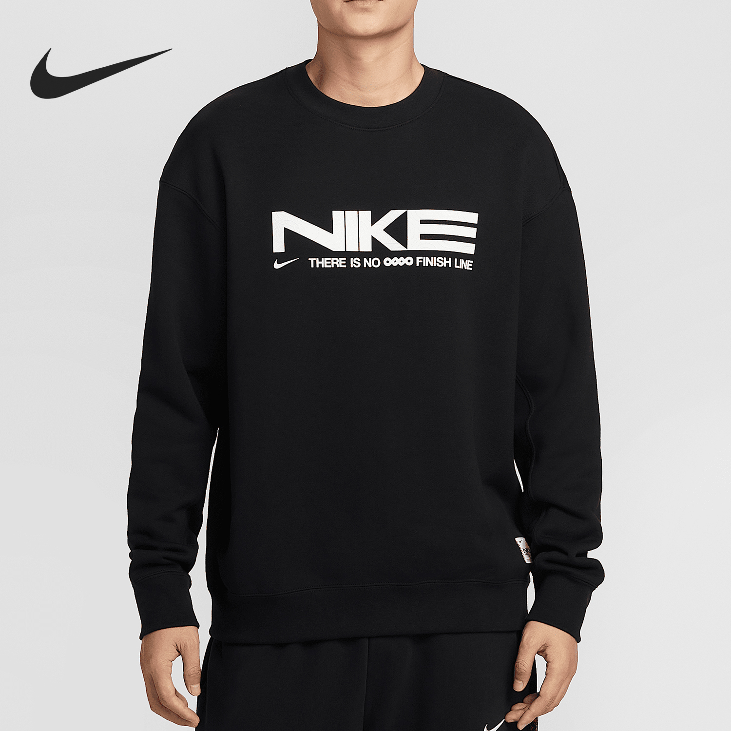 Nike Premium Men's Round Neck Thin Fleece Sports Letter Hoodie IB5450-010