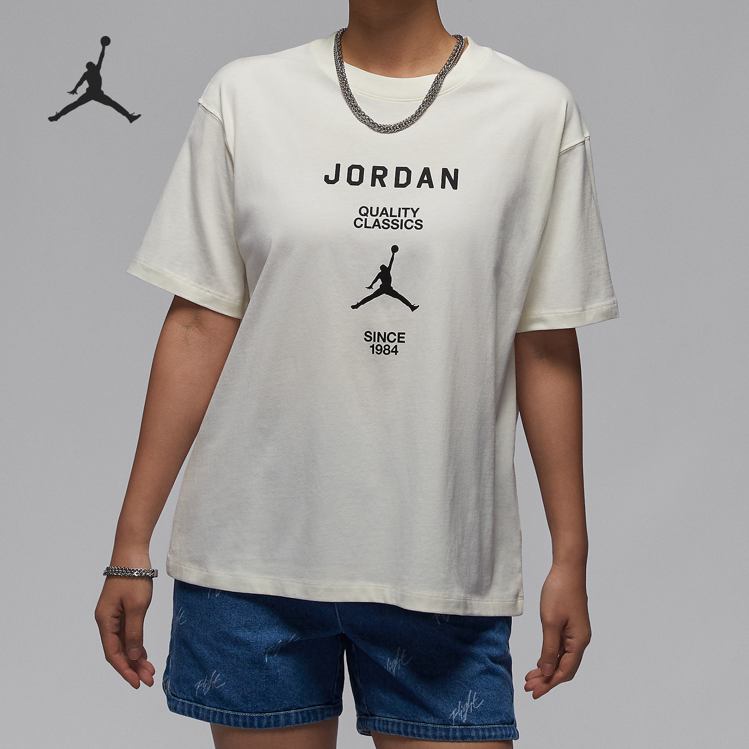 Nike JORDAN Women's Athletic Casual Round Neck Breathable Short Sleeve T-Shirt FZ0618-133