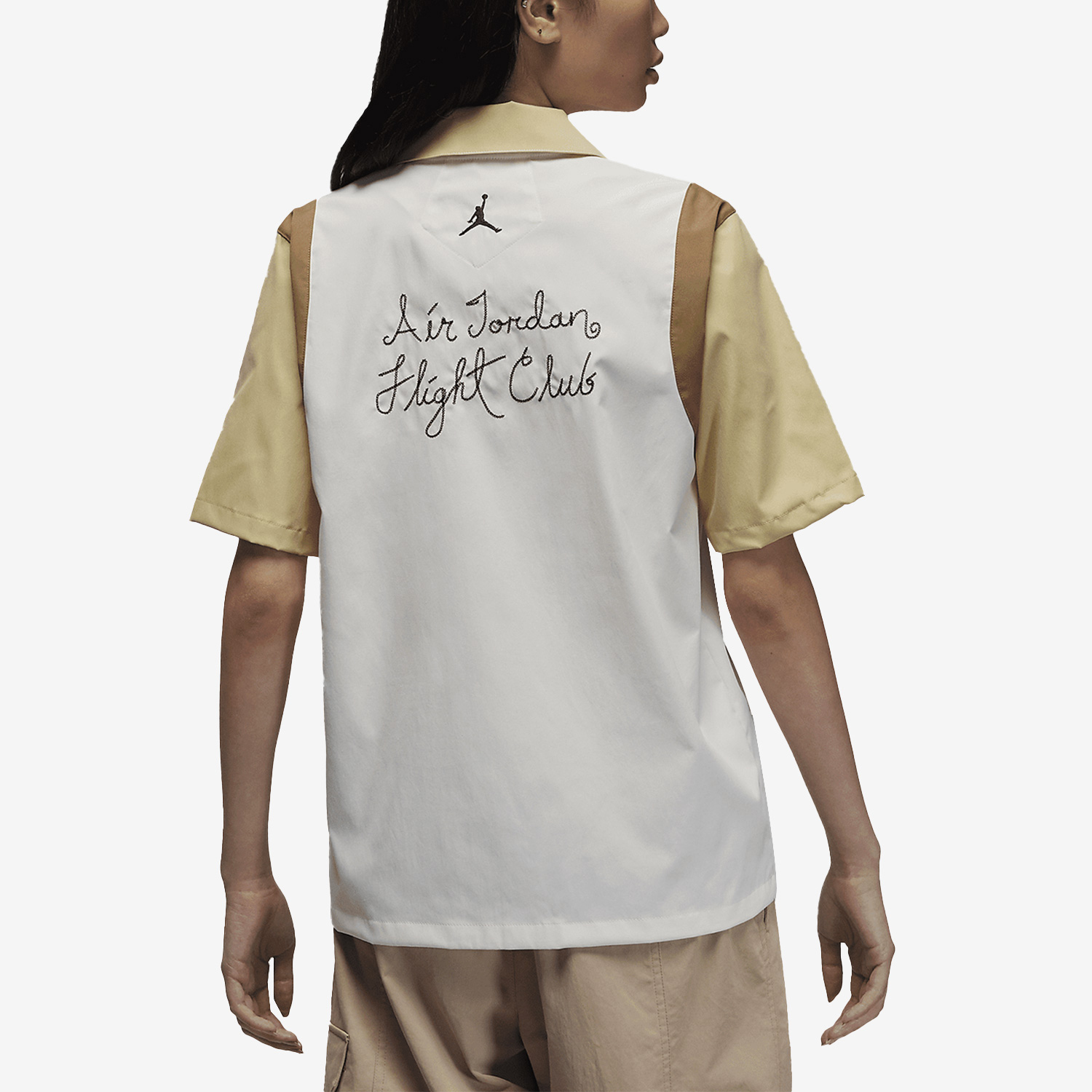 Nike JORDAN Women's Collar Sports Breathable Patchwork Short Sleeve DZ3341-133
