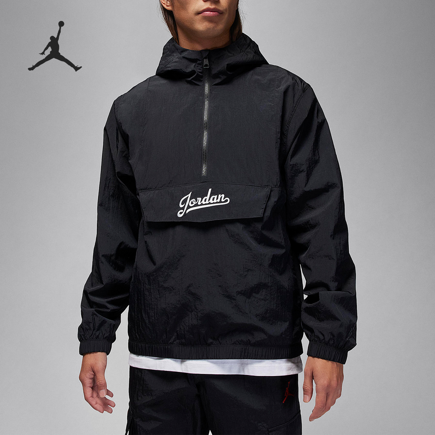 Nike JORDAN Men's Sport Casual Half-Zip Hooded Sweatshirt FN6349-010