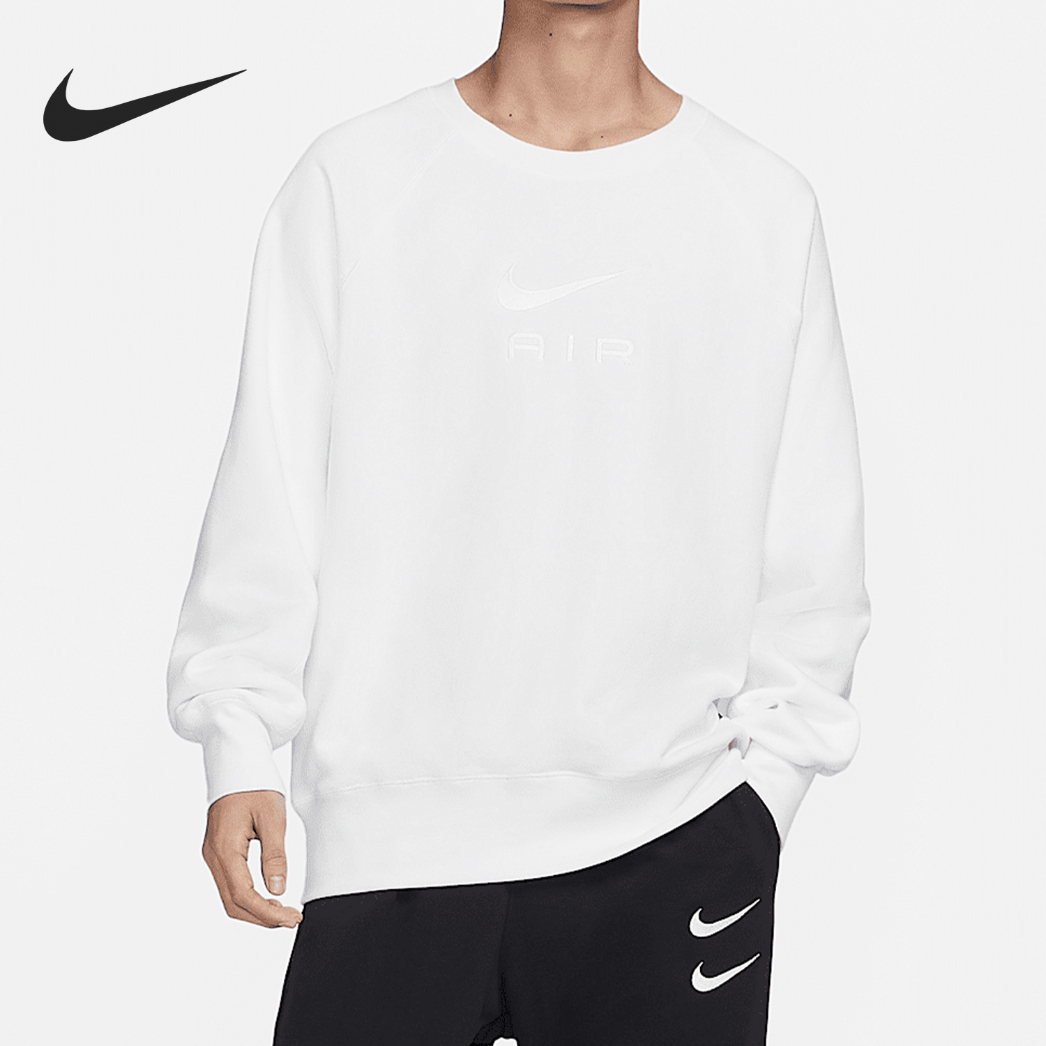 Nike Men's French Terry Round Neck Hooded Sweatshirt DV9830-100