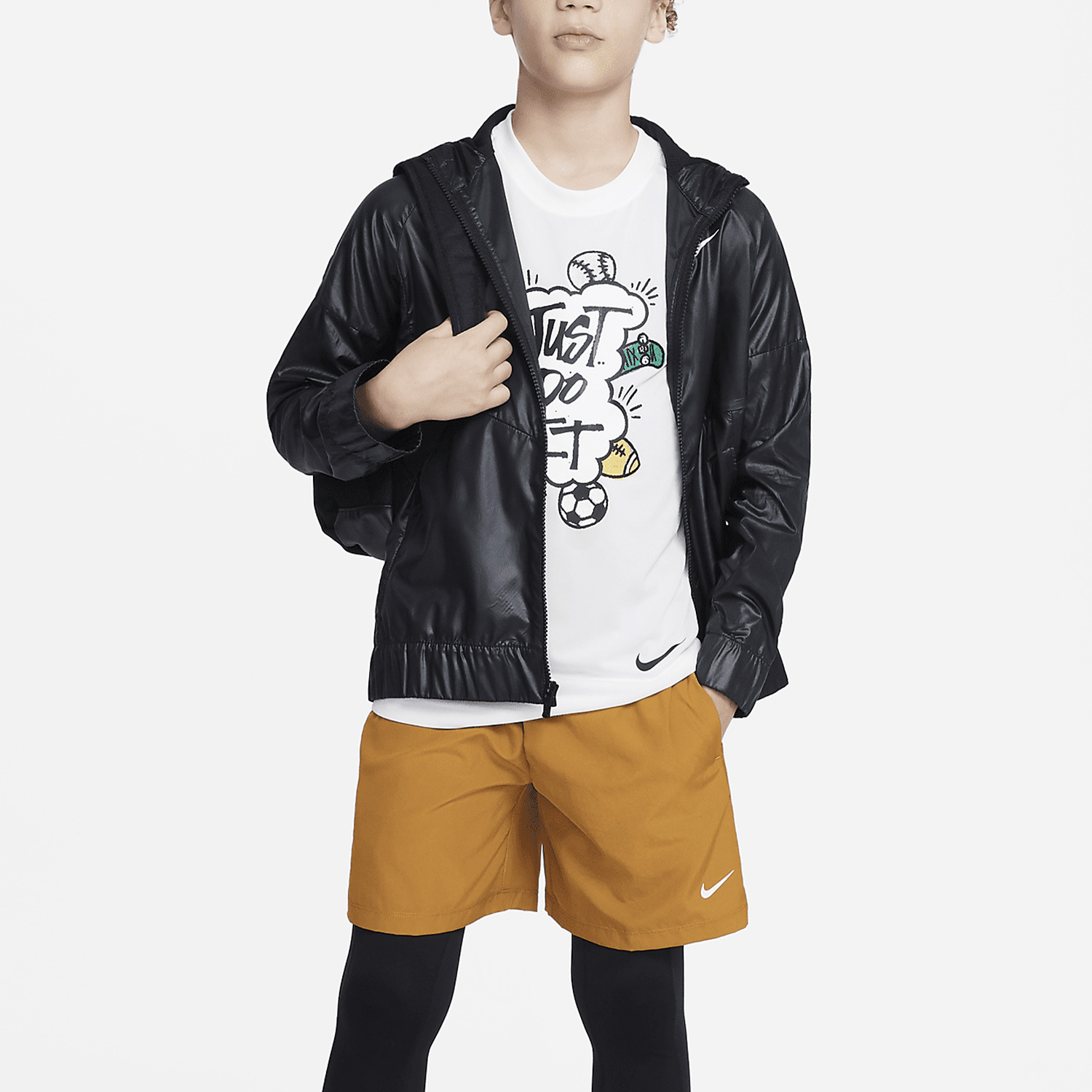 Nike New Season Big Kids' Sport Casual Round Neck Short Sleeve DX9534-100