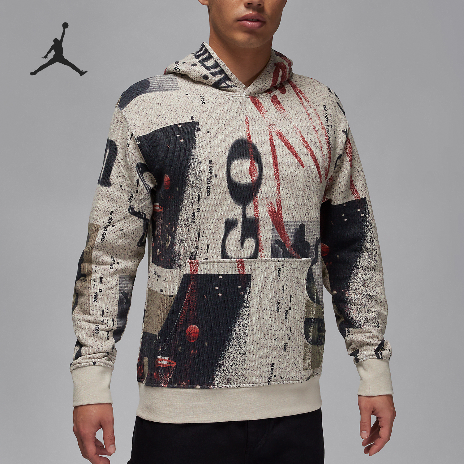 Nike JORDAN Men's Breathable Loose Knitted Hooded Sweatshirt FN6518-236