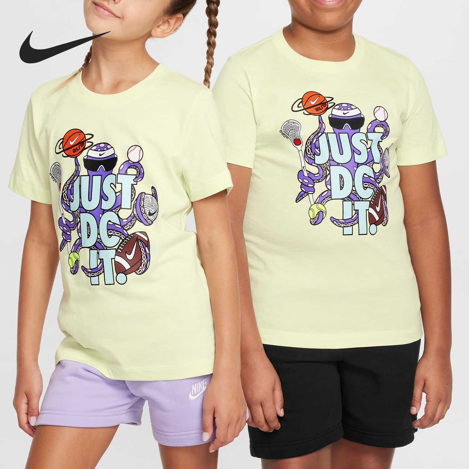 Nike Autumn New Big Kids Fashion Breathable Sports Casual Short Sleeve FZ5119-303