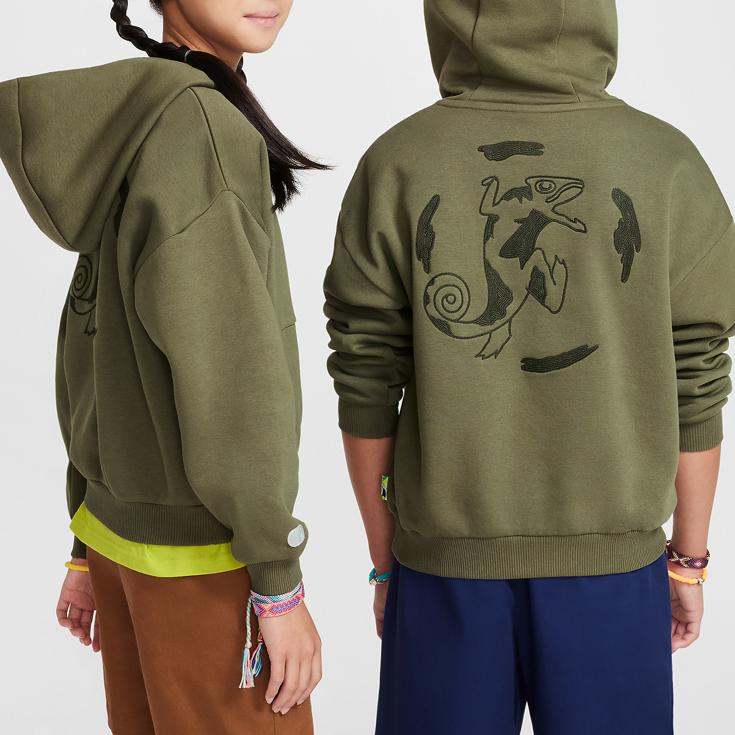 Nike Fashion Big Kids Fleece Hooded Casual Skate Sweatshirt FV0408-222