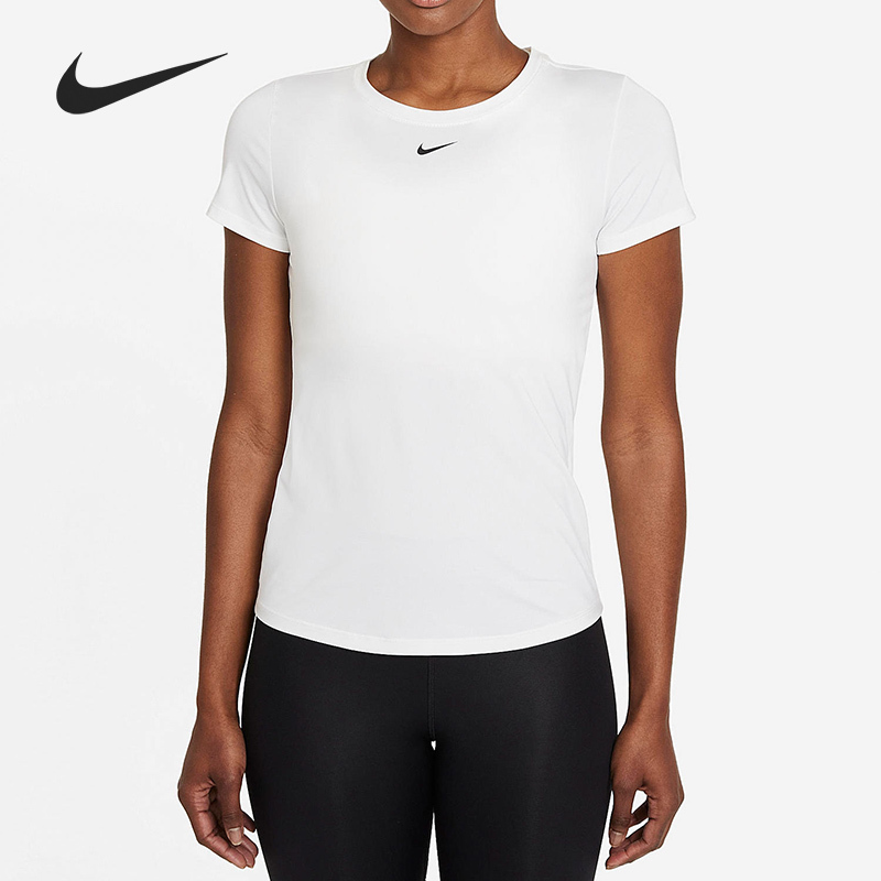 Nike Women's Round Neck Breathable Elastic Training Sports Short Sleeve T-shirt DD0627-100