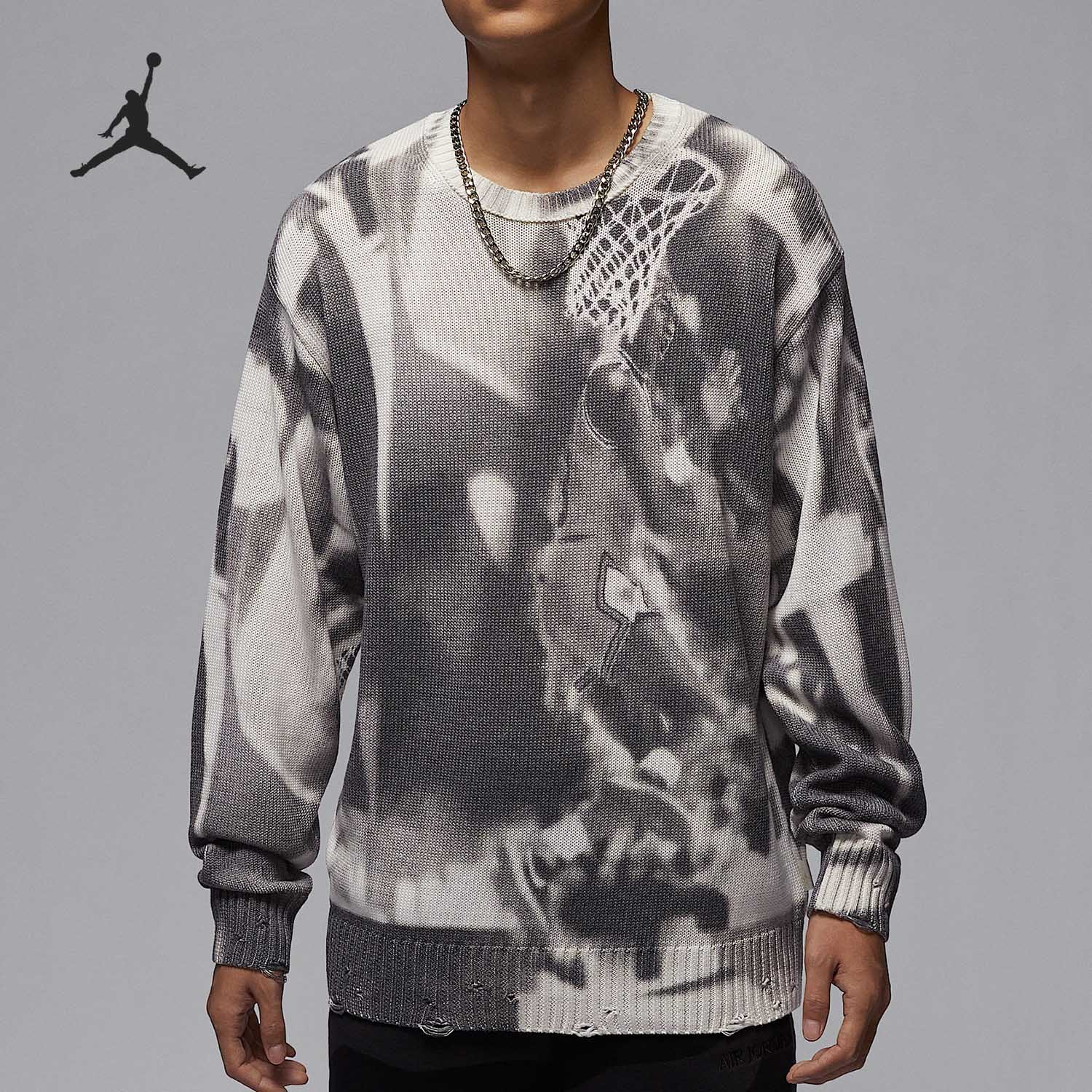 Nike JORDAN Men's Loose Round Neck Knit Sweater HQ1636-133