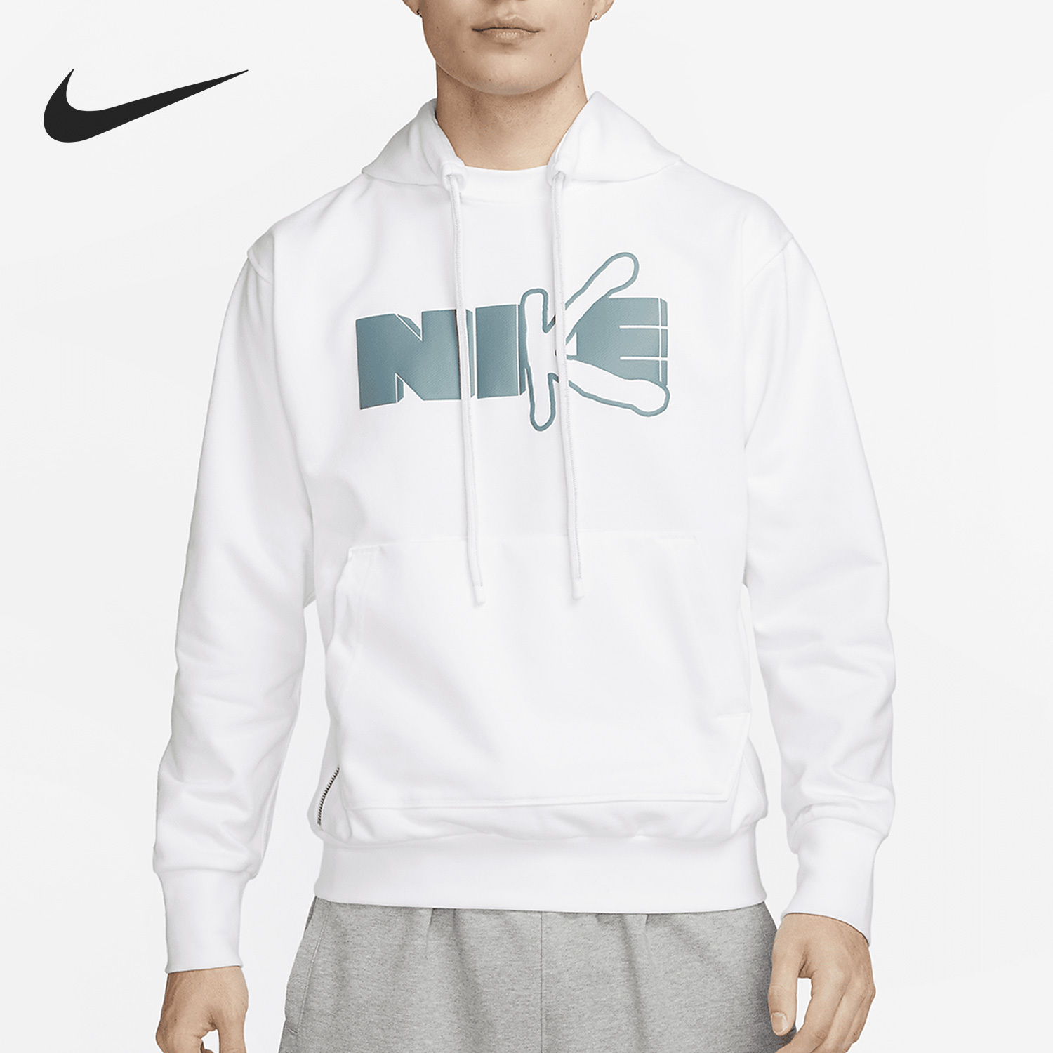 Nike Current Season New Men's Printed Hooded Casual Sports Sweatshirt DV9502-100