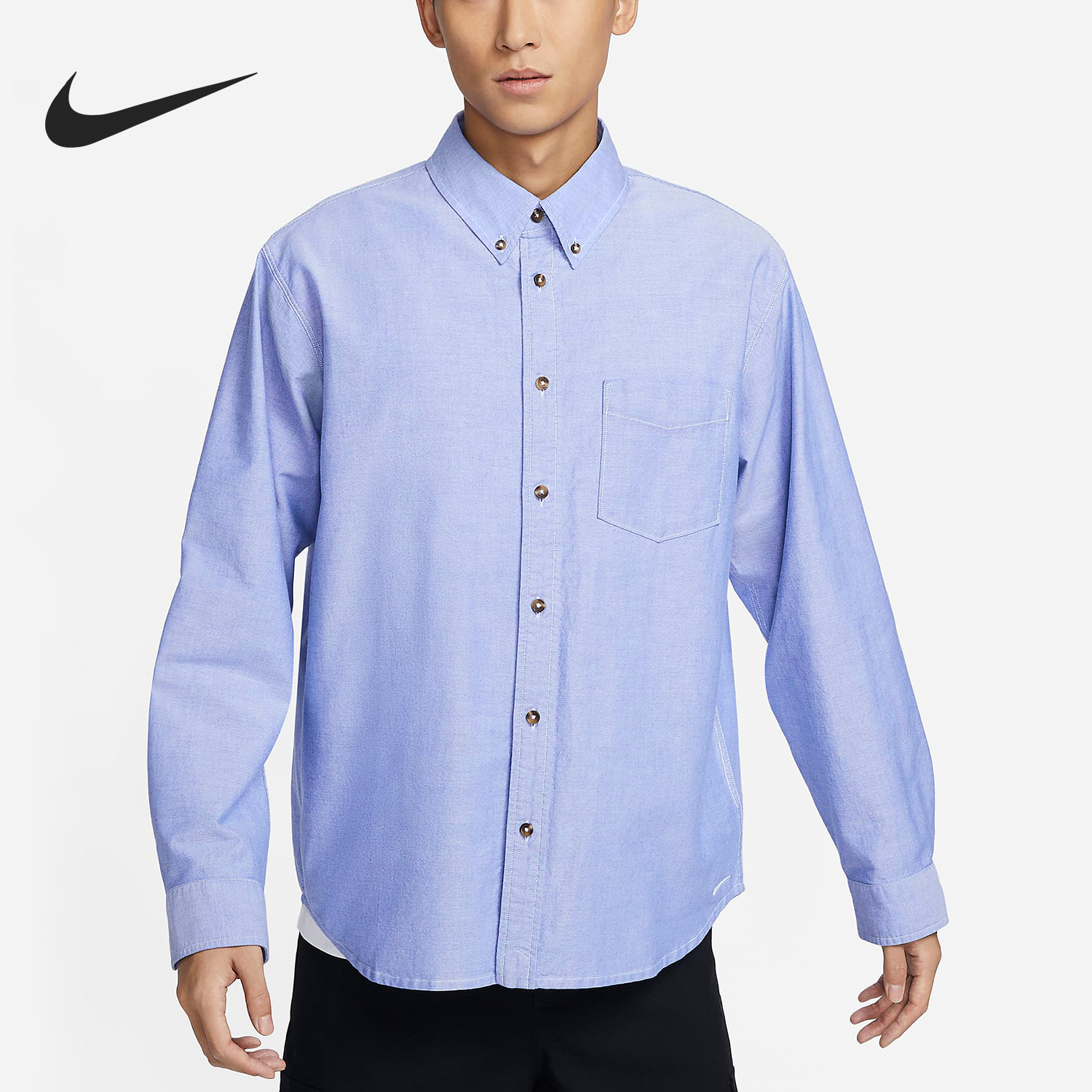 Nike New Spring Men's Collar Casual Sports Long Sleeve Shirt FN3126-101