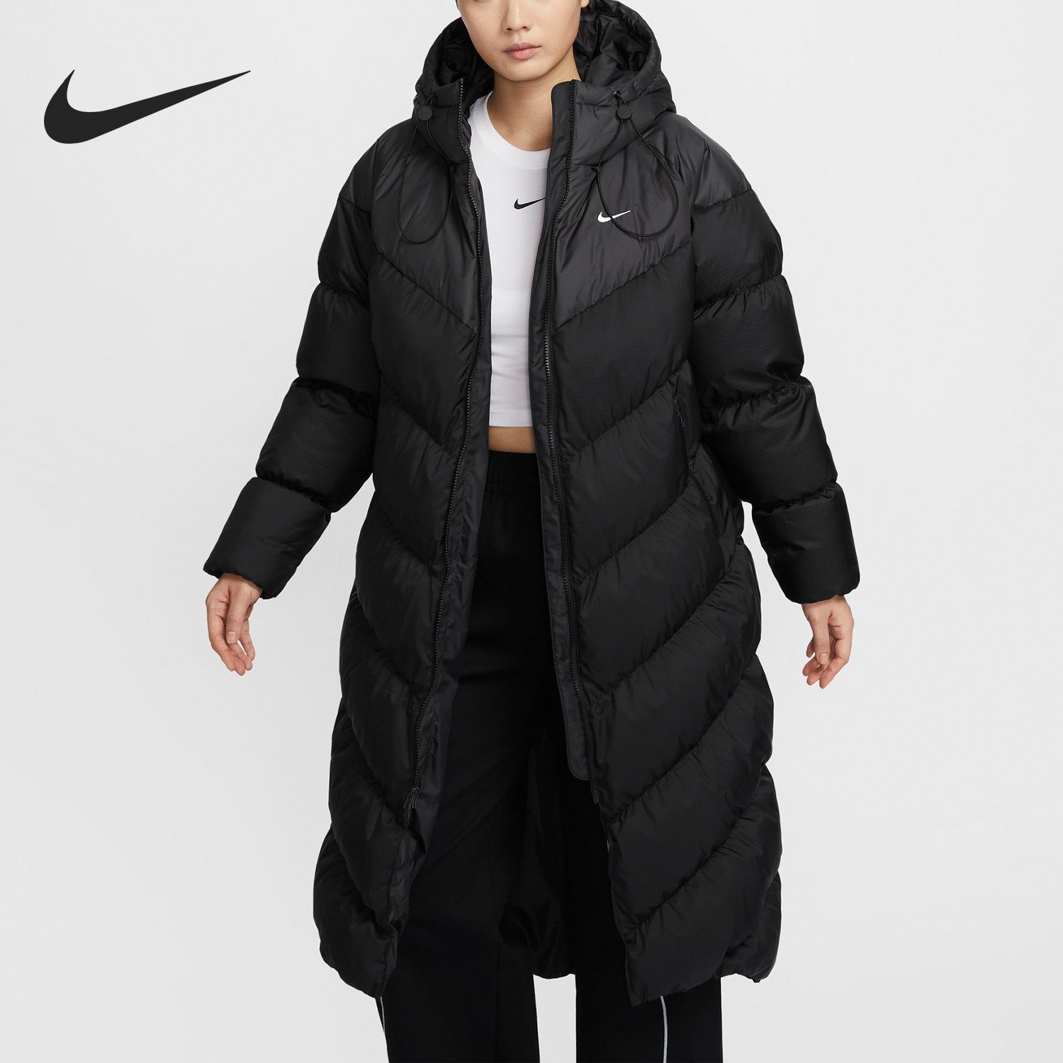 Nike STORM-FIT Women's Warm Long Casual Down Jacket HF7894-010