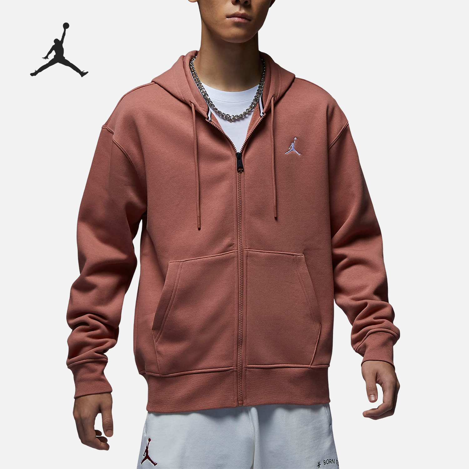 Nike JORDAN Full-length Zip-up Men's Hooded Knit Jacket FJ7772-810