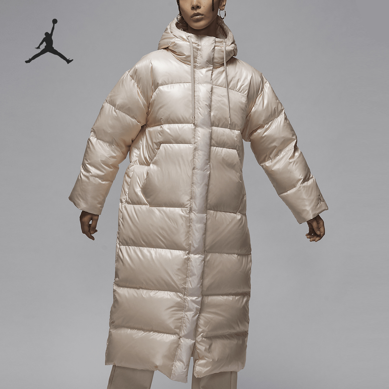 Nike JORDAN Women's Long Knee-length Cold-resistant Warm Down Jacket FV7144-203