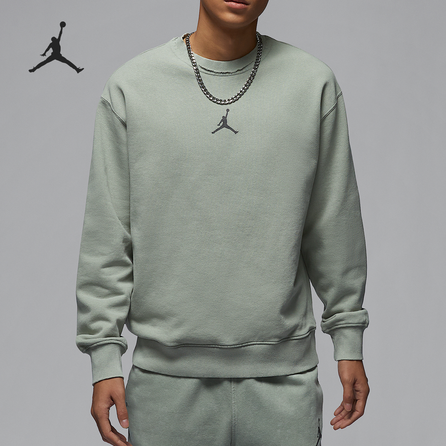 Nike JORDAN Men's Thin Fleece Round Neck Casual Knit Sweatshirt HV8950-370