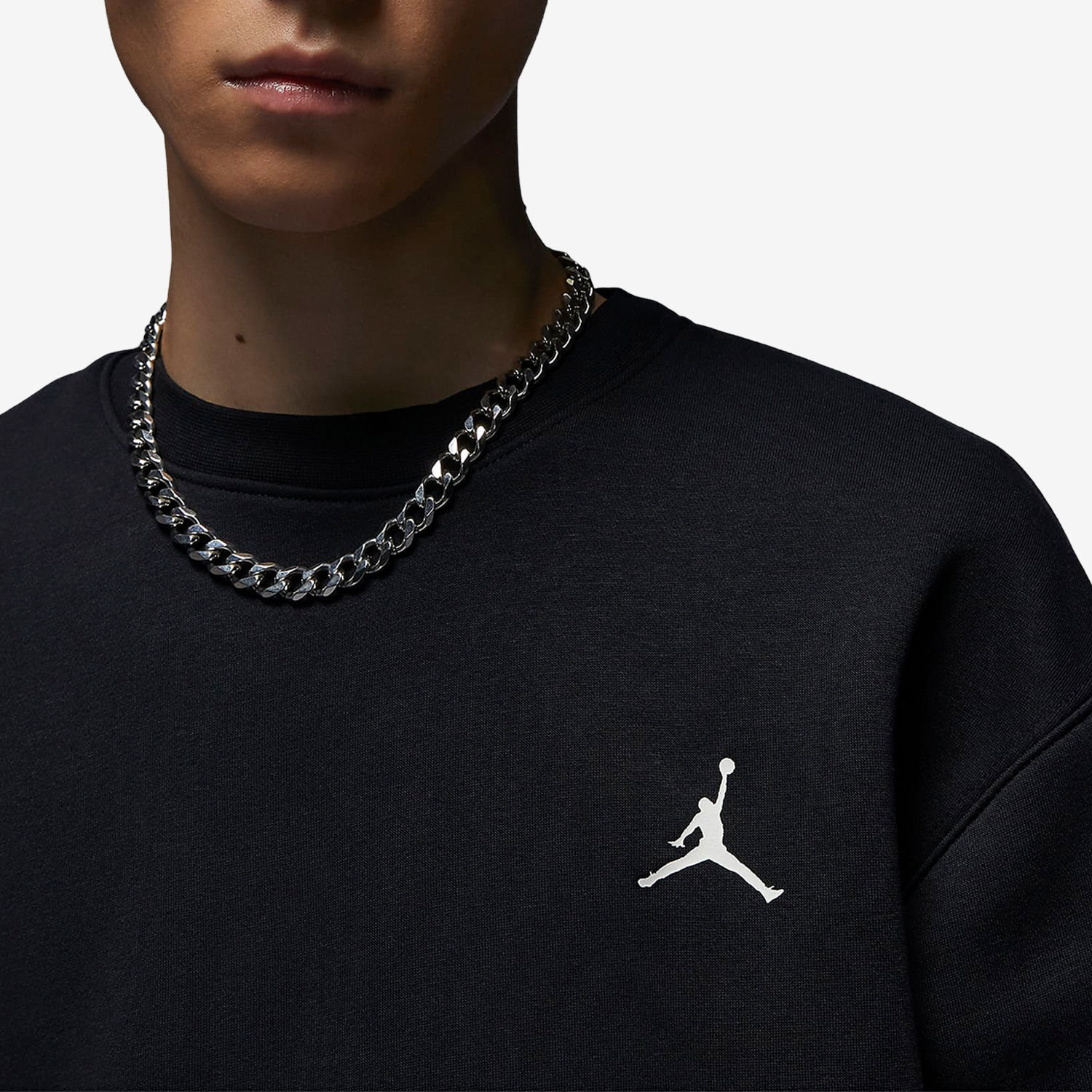 Nike JORDAN Men's Knit Round Neck Casual Fleece Sweatshirt FB7020-010