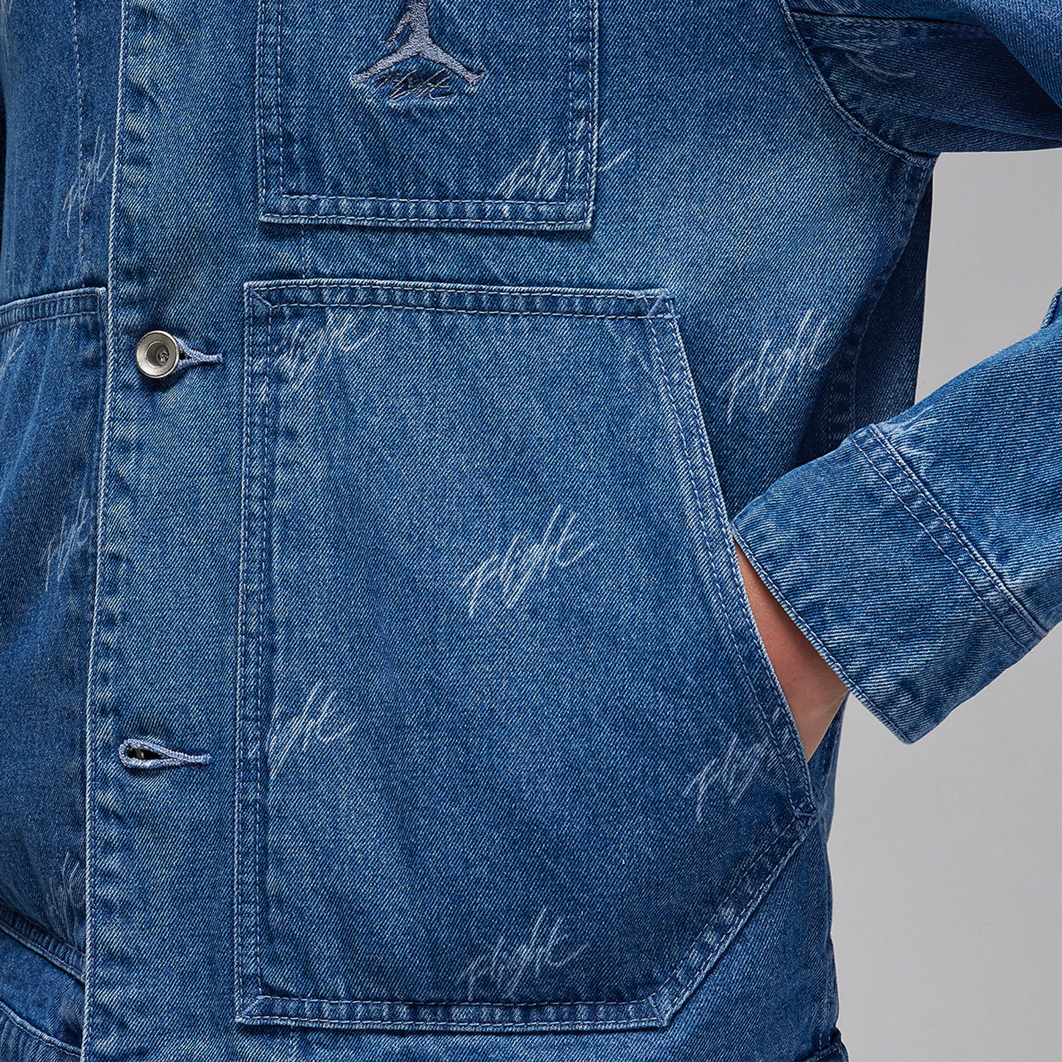 Nike JORDAN Men's Sports Leisure Lapel Denim Jacket FN4650-436