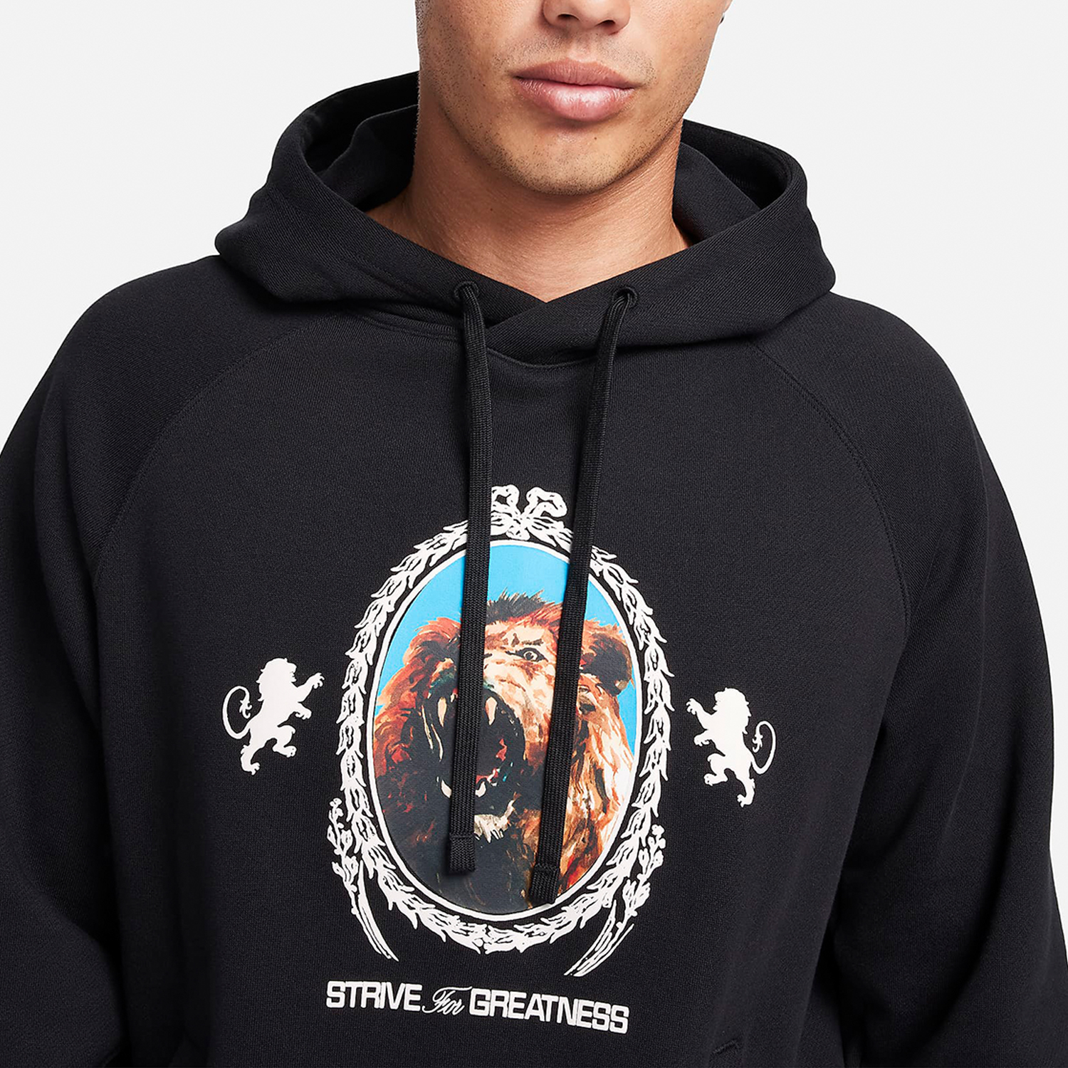 Nike New Men's Printed Fleece Lined Hooded Sweatshirt FB7124-010