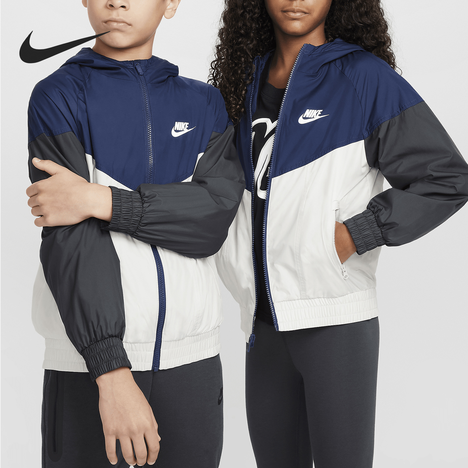 Nike New Season Kids' Casual Hooded Jacket with Patches FZ5516-410