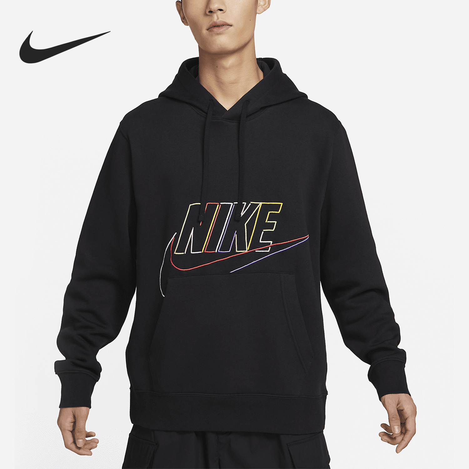 Nike's new men's fleece warm casual hooded sweatshirt DX0542-010