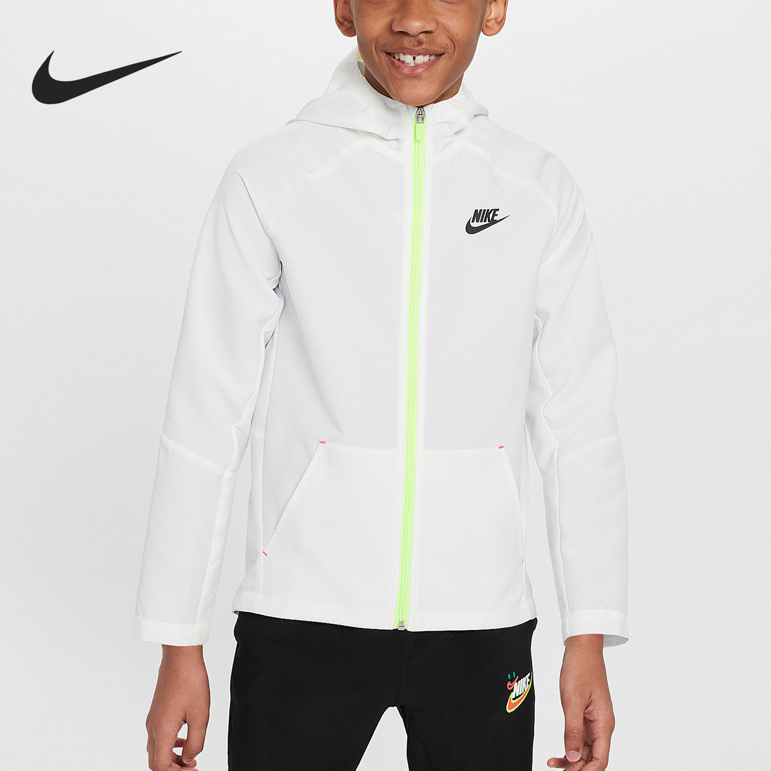 Nike New Big Kids Sports Sun Protection Hooded Jacket HF6419-100
